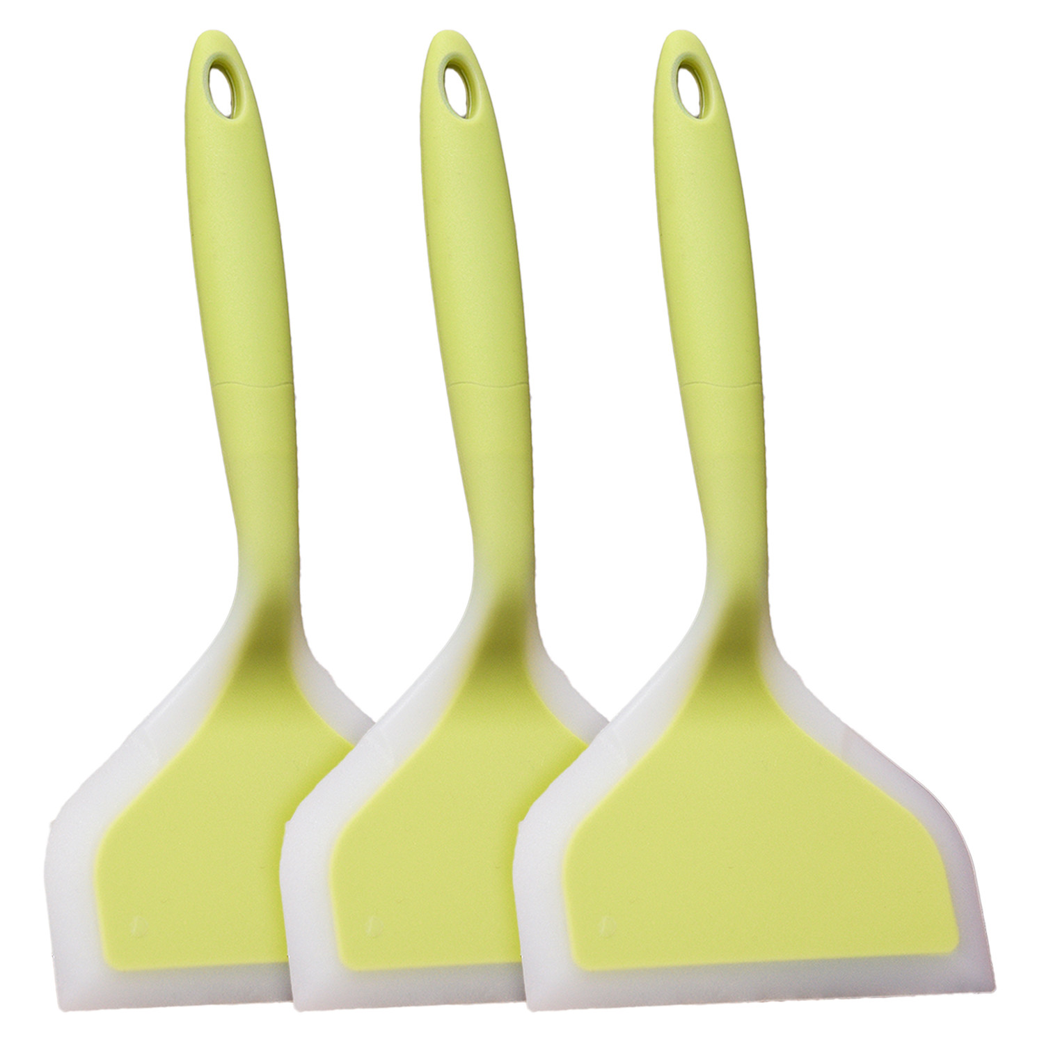 Kuber Industries Turner | Silicone Wide Spatula Turner | Spatulas Turner for Nonstick Cookware | Omelette Turner for Cooking | Kitchen Turners | New Big Spatula | Green