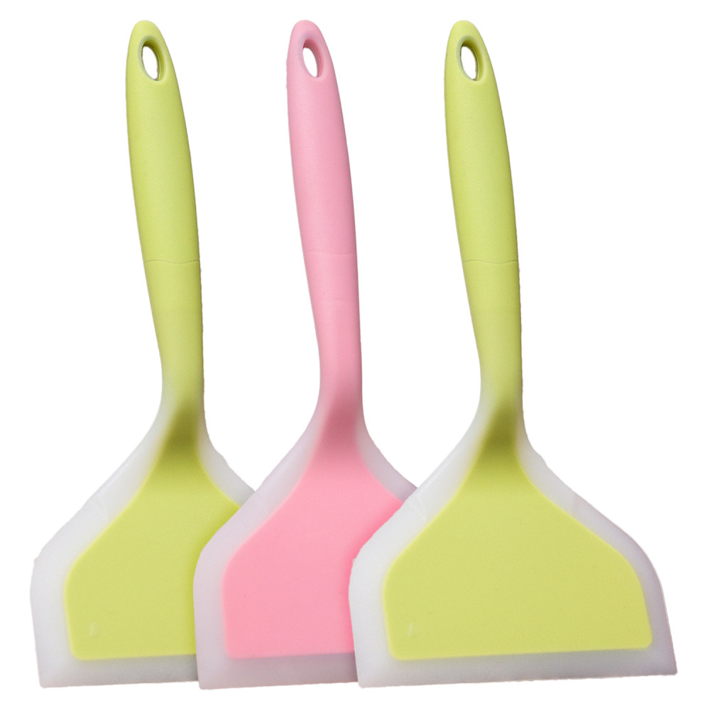 Kuber Industries Turner | Silicone Wide Spatula Turner | Spatulas Turner for Nonstick Cookware | Omelette Turner for Cooking | Kitchen Turners | New Big Spatula | Pack of 3 | Multi
