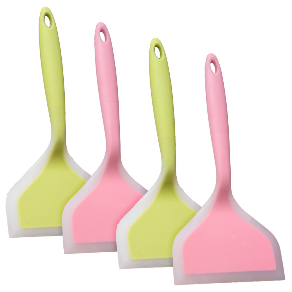 Kuber Industries Turner | Silicone Wide Spatula Turner | Spatulas Turner for Nonstick Cookware | Omelette Turner for Cooking | Kitchen Turners | New Big Spatula | Pack of 4 | Multi
