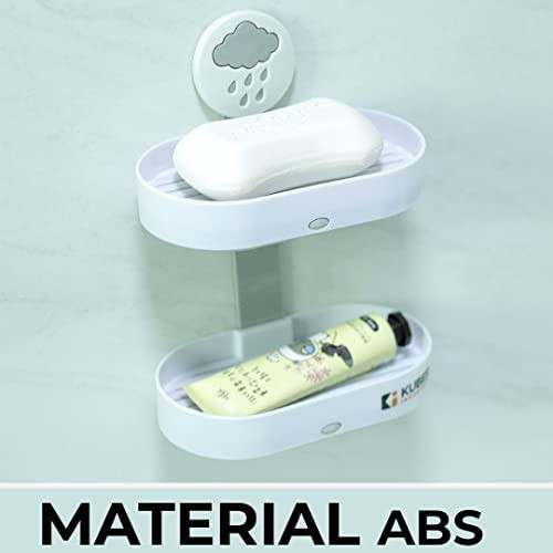 Kuber Industries Two Tier Hanging Soap Case|Self Adheshive|Waterproof Drainage Design|Space Optimizing|Multi Utility Sink Organizers|CM02|Set of 2|White
