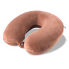 U-Shaped Memory Foam Neck Pillow for FLight Travel, Train & Car with Press Button | Portable Travelling Pillow | Ideal for Long Journeys & Relaxation | JR-1-BRN | Brown