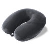 U-Shaped Memory Foam Neck Pillow for FLight Travel, Train with Press Button | Portable Travelling Pillow | Ideal for Long Journeys & Relaxation | JR-1-DGRY | Dark Grey