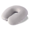 U-Shaped Memory Foam Neck Pillow for FLight Travel, Train with Press Button | Portable Travelling Pillow | Ideal for Long Journeys & Relaxation | JR-1-LGRY | Light Grey