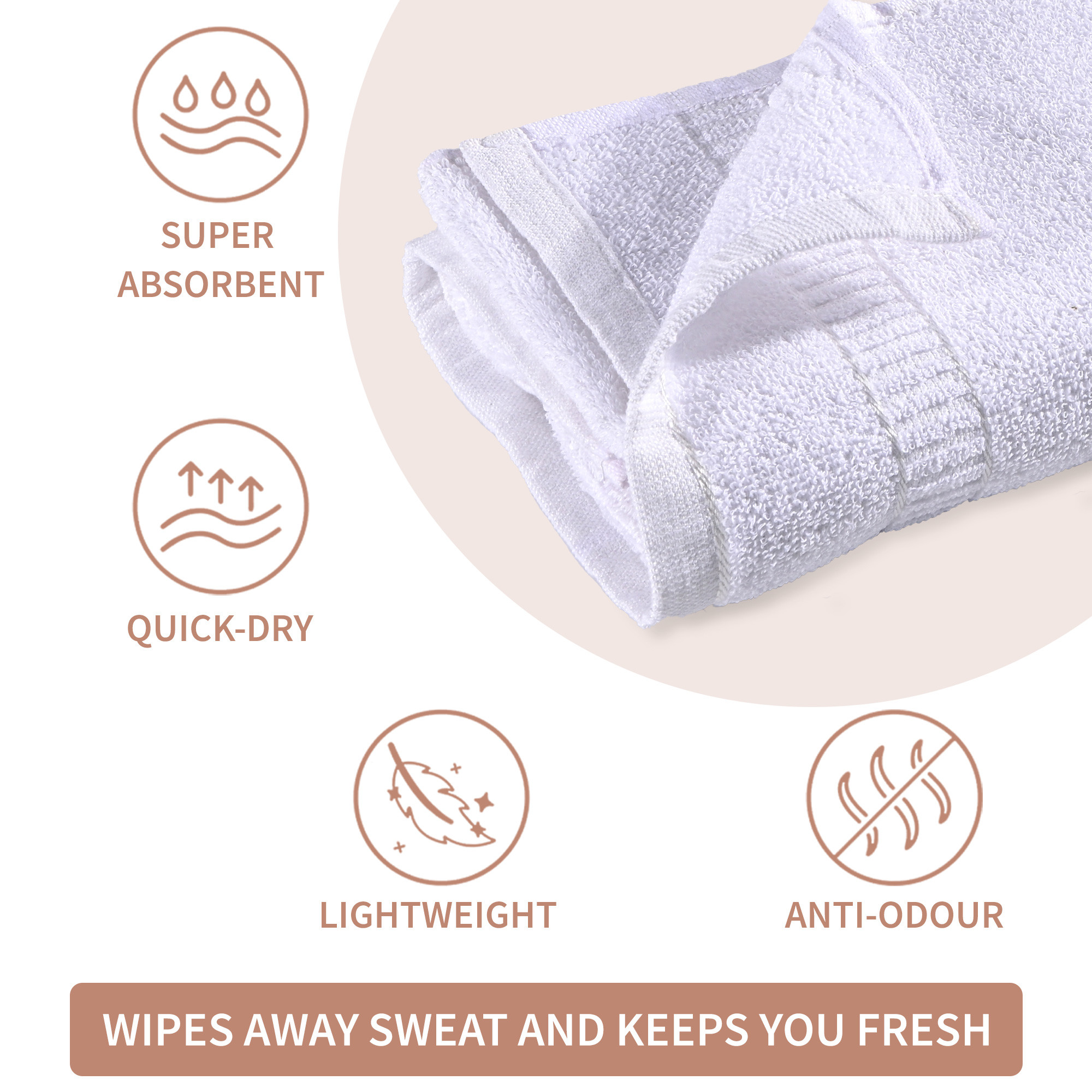 Kuber Industries Ultimate Gym Bag Combo Set  Gym Bag Water BottleShaker FaceHand Towel 2 Wrist Bands  Stay Hydrated Refreshed Supported and Organized for Your Fitness Journey  Brown