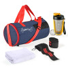 Ultimate Gym Bag Combo Set | Gym Bag, Water Bottle/Shaker, Face/Hand Towel, 2 Wrist Bands | Stay Hydrated, Refreshed, Supported, and Organized for Your Fitness Journey! | Red