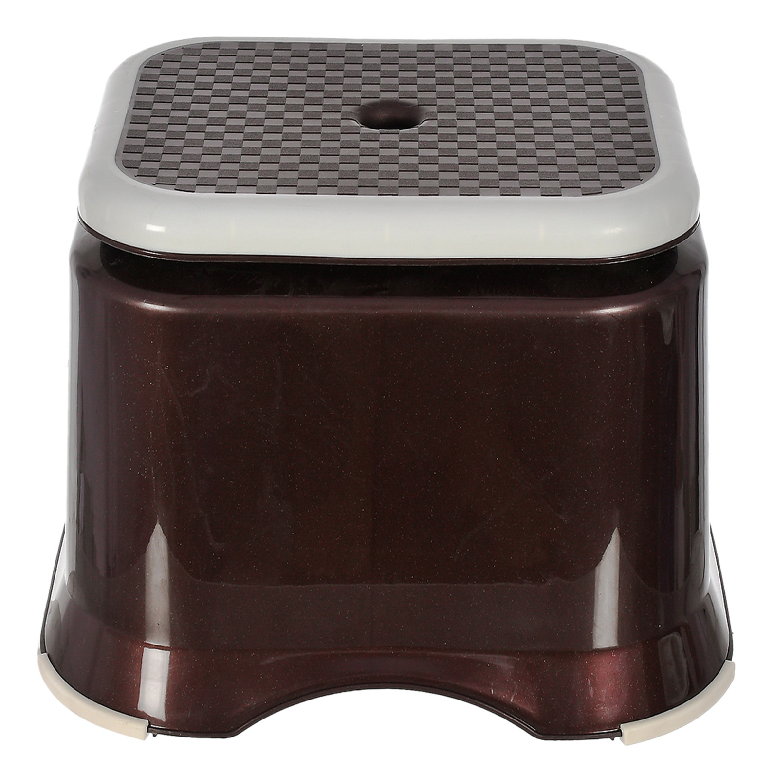 Kuber Industries Ultra 10 Multiuses Portable, Lightweight, Strong, Durable Plastic Bathroom/Step/Sitting Stool, Patla (Brown)-46KM0141