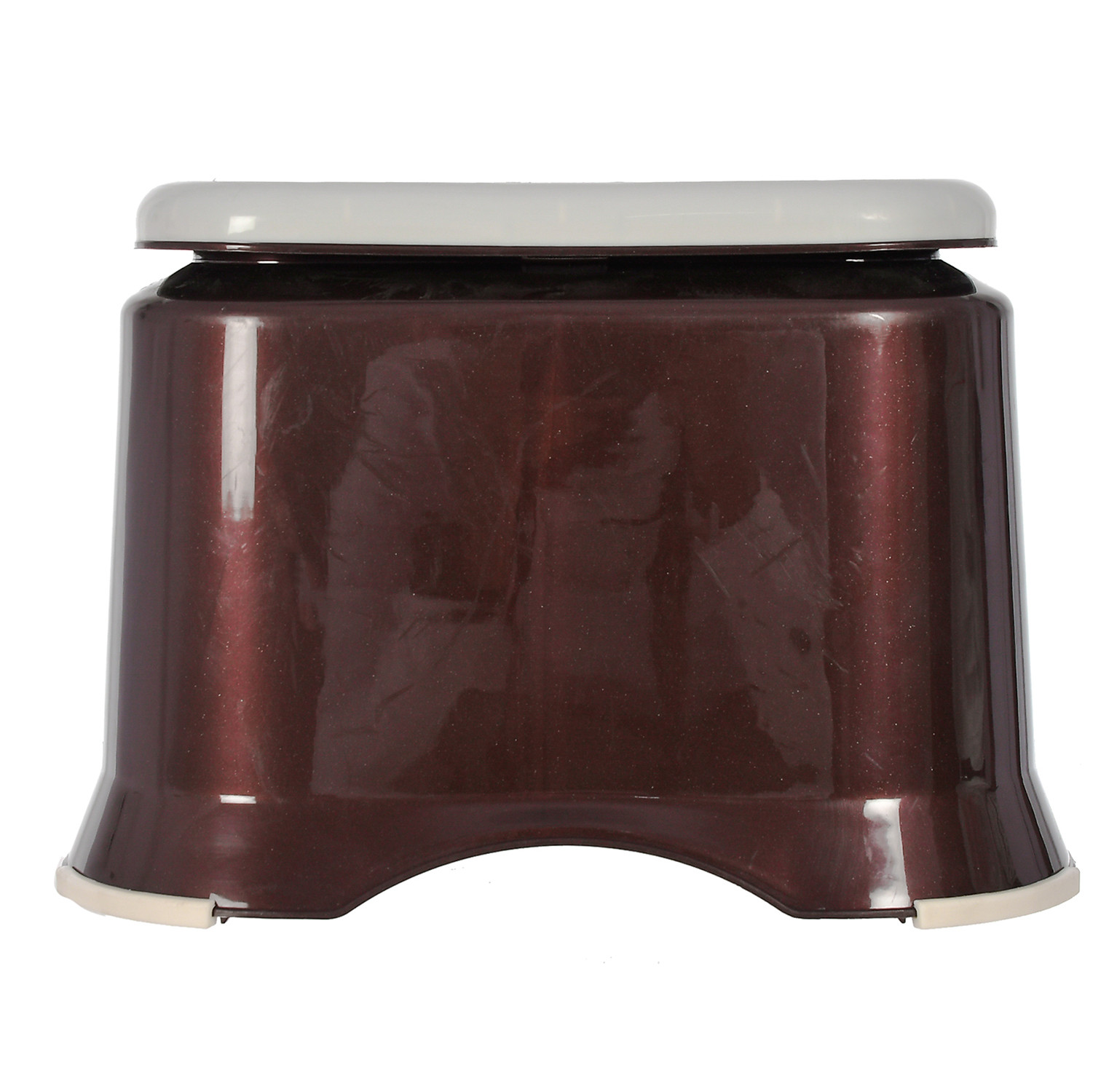 Kuber Industries Ultra 10 Multiuses Portable, Lightweight, Strong, Durable Plastic Bathroom/Step/Sitting Stool, Patla (Brown)-46KM0141