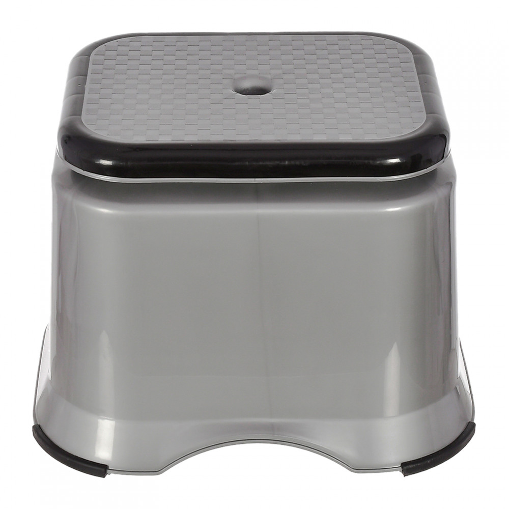 Kuber Industries Ultra 10 Multiuses Portable, Lightweight, Strong, Durable Plastic Bathroom/Step/Sitting Stool, Patla (Grey)-46KM0145
