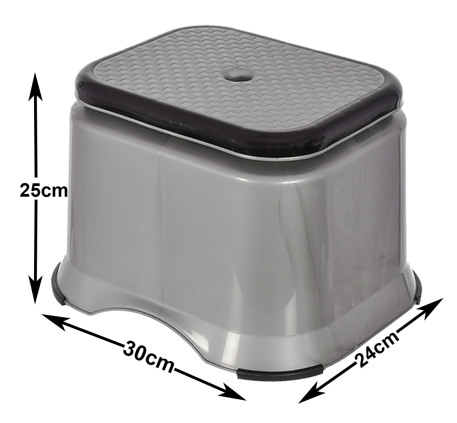 Kuber Industries Ultra 10 Multiuses Portable, Lightweight, Strong, Durable Plastic Bathroom/Step/Sitting Stool, Patla (Grey)-46KM0145