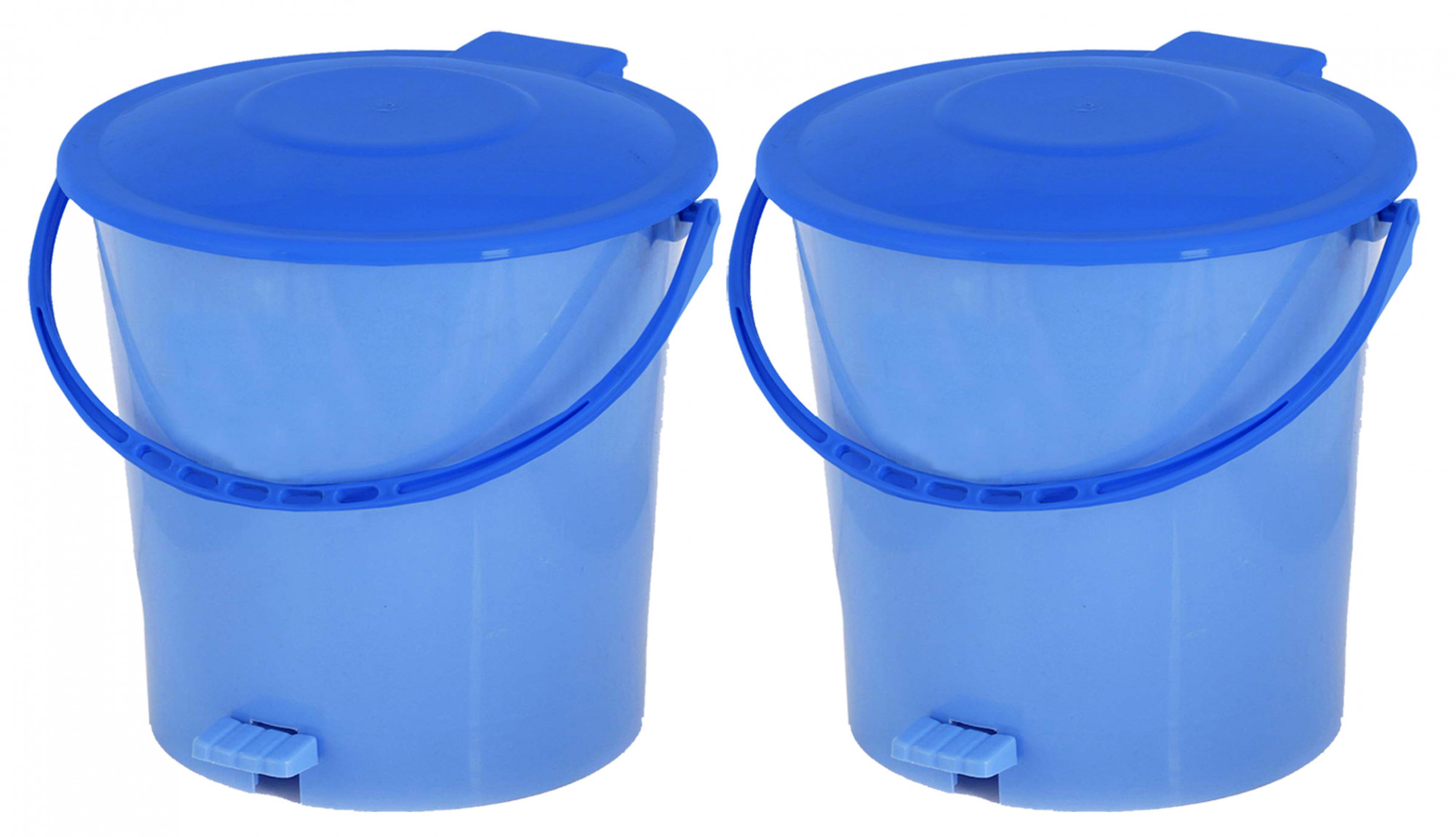 Kuber Industries Ultra Plastic Garbage Waste Pedal Dustbin for Home, Office with Handle, 5 Liters (Blue)-KUBMART3032