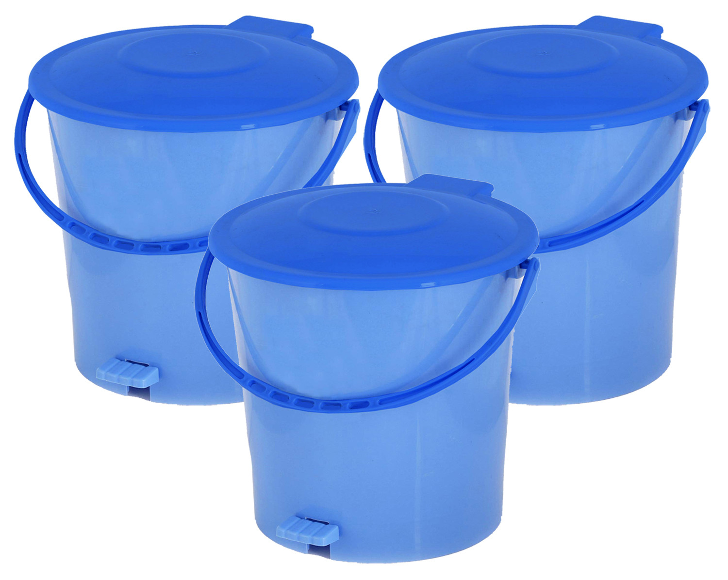 Kuber Industries Ultra Plastic Garbage Waste Pedal Dustbin for Home, Office with Handle, 5 Liters (Blue)-KUBMART3032