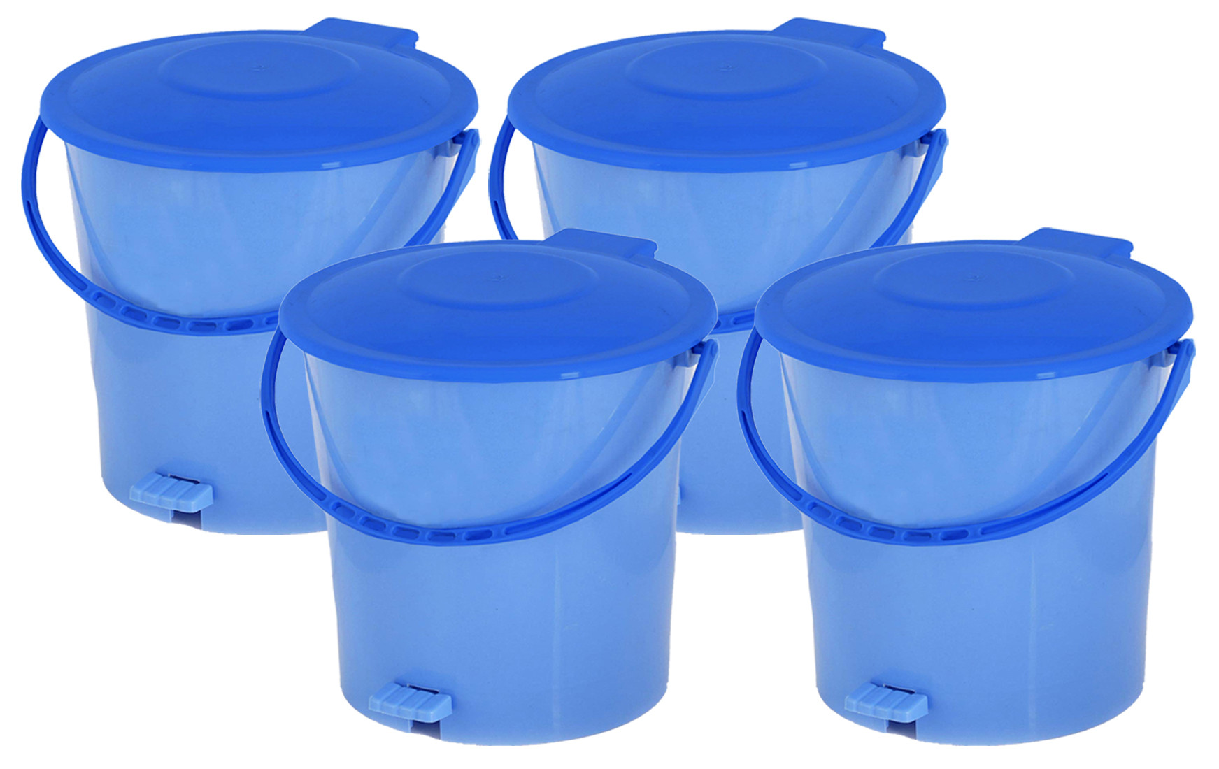 Kuber Industries Ultra Plastic Garbage Waste Pedal Dustbin for Home, Office with Handle, 5 Liters (Blue)-KUBMART3032