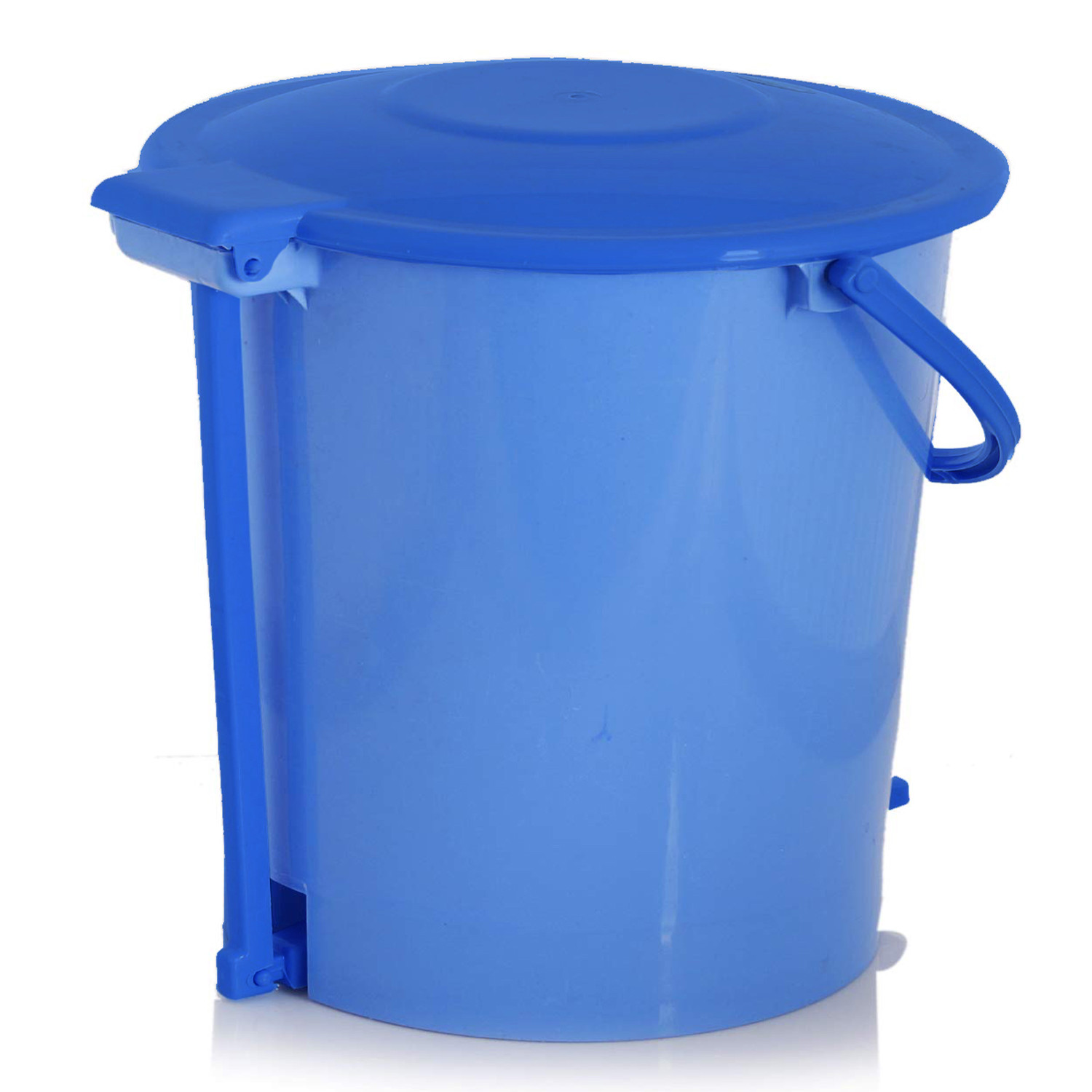 Kuber Industries Ultra Plastic Garbage Waste Pedal Dustbin for Home, Office with Handle, 5 Liters (Blue & Cream)-KUBMART3058