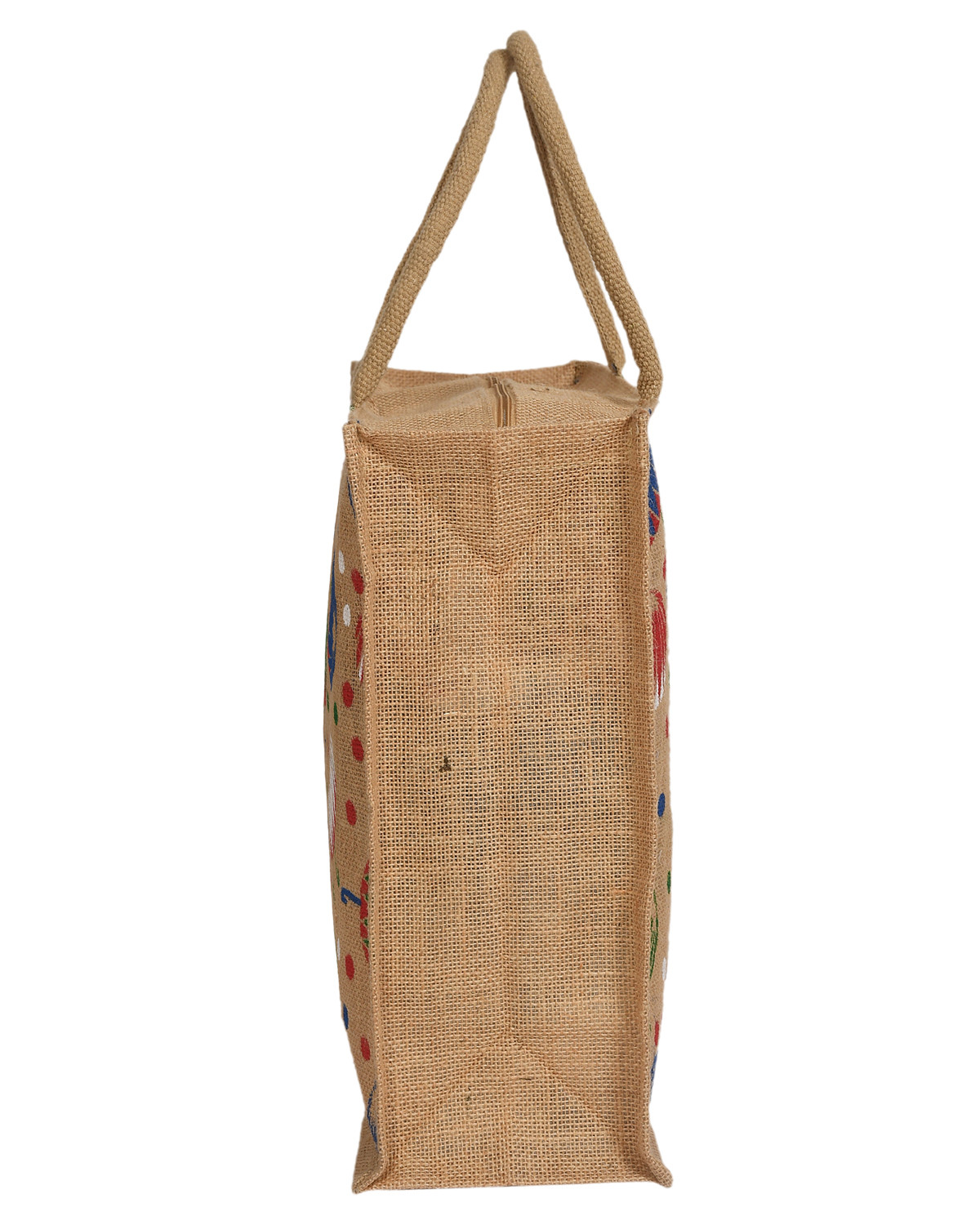 Kuber Industries Umbrella Print and Strawberry Print Jute Reusable Eco-Friendly Hand Bag/Grocery Bag For Man, Woman With Handle Pack of 2 (Brown) 54KM4372