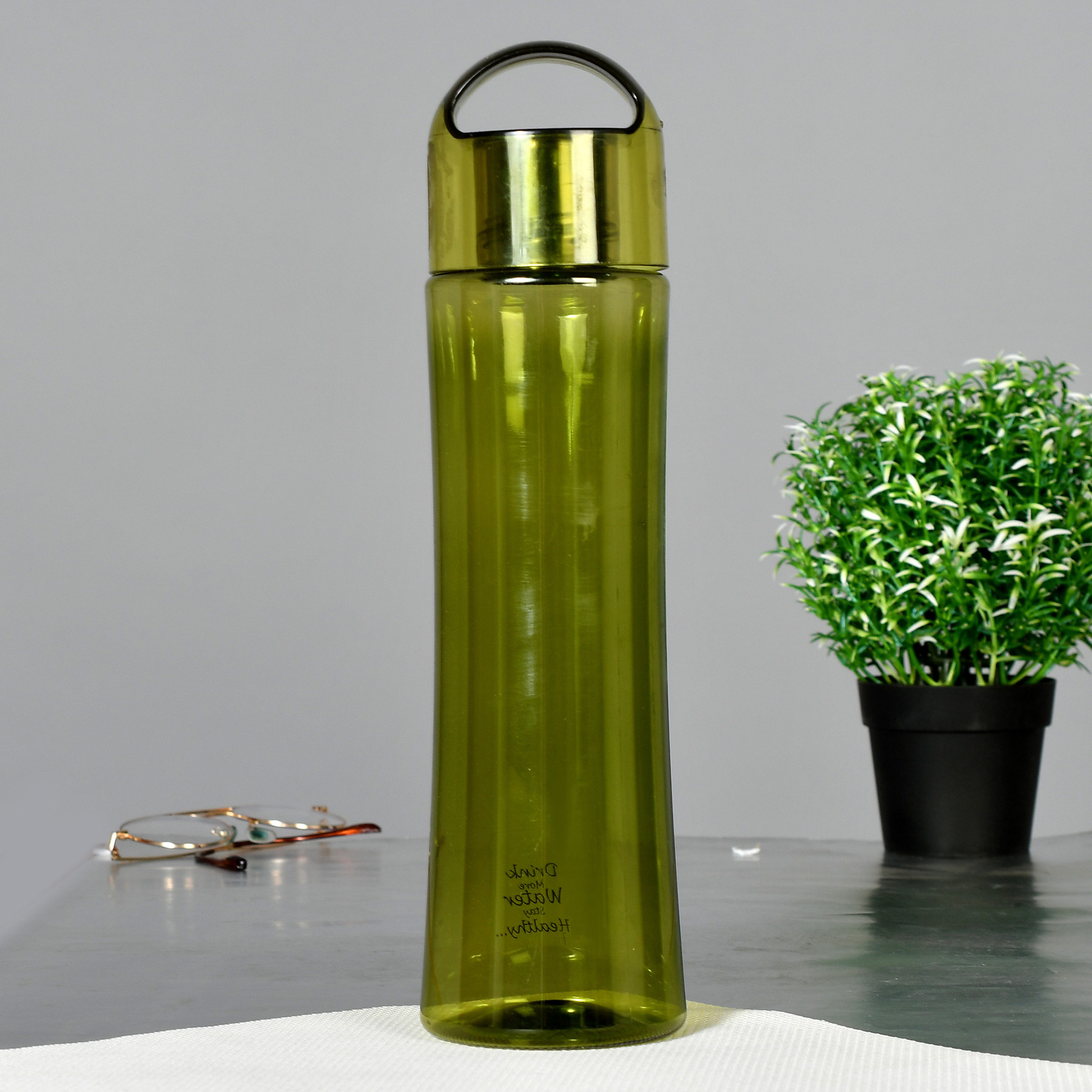 Kuber Industries Unbreakable BPA & Leak Free Plastic Water Bottle-1 Litre,(Green & Grey)