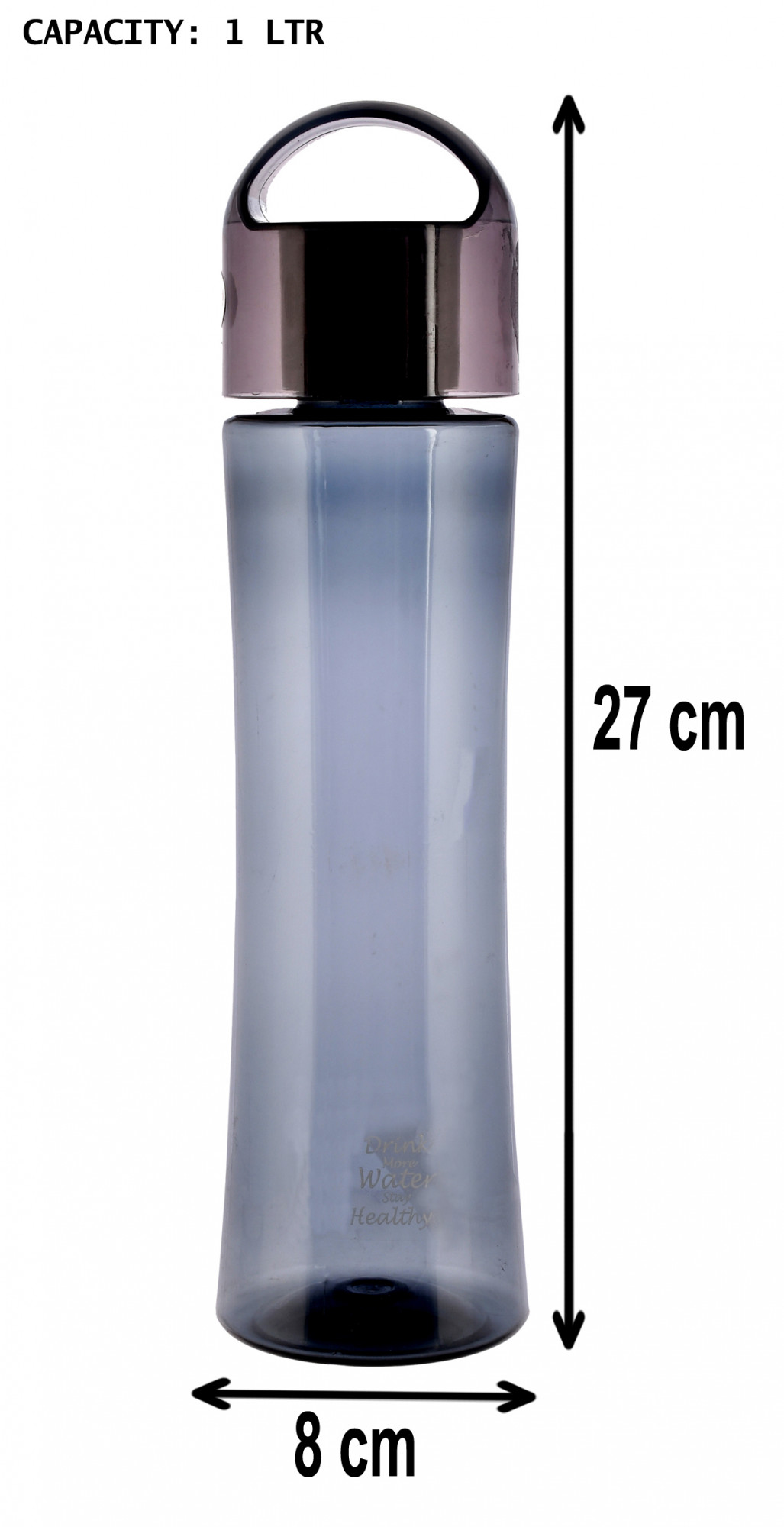 Kuber Industries Unbreakable BPA & Leak Free Plastic Water Bottle-1 Litre,(Grey)