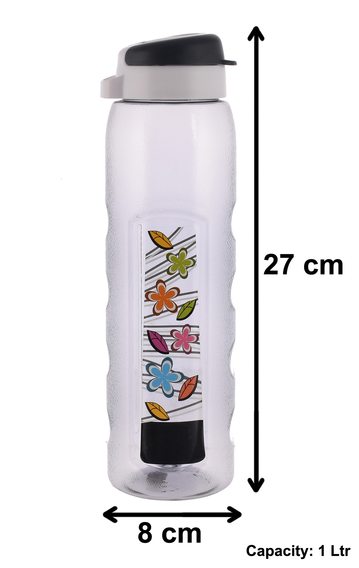 Kuber Industries Unbreakable BPA & Leak Free Plastic Water Bottle With Sipper- 1 Litre,(Black)