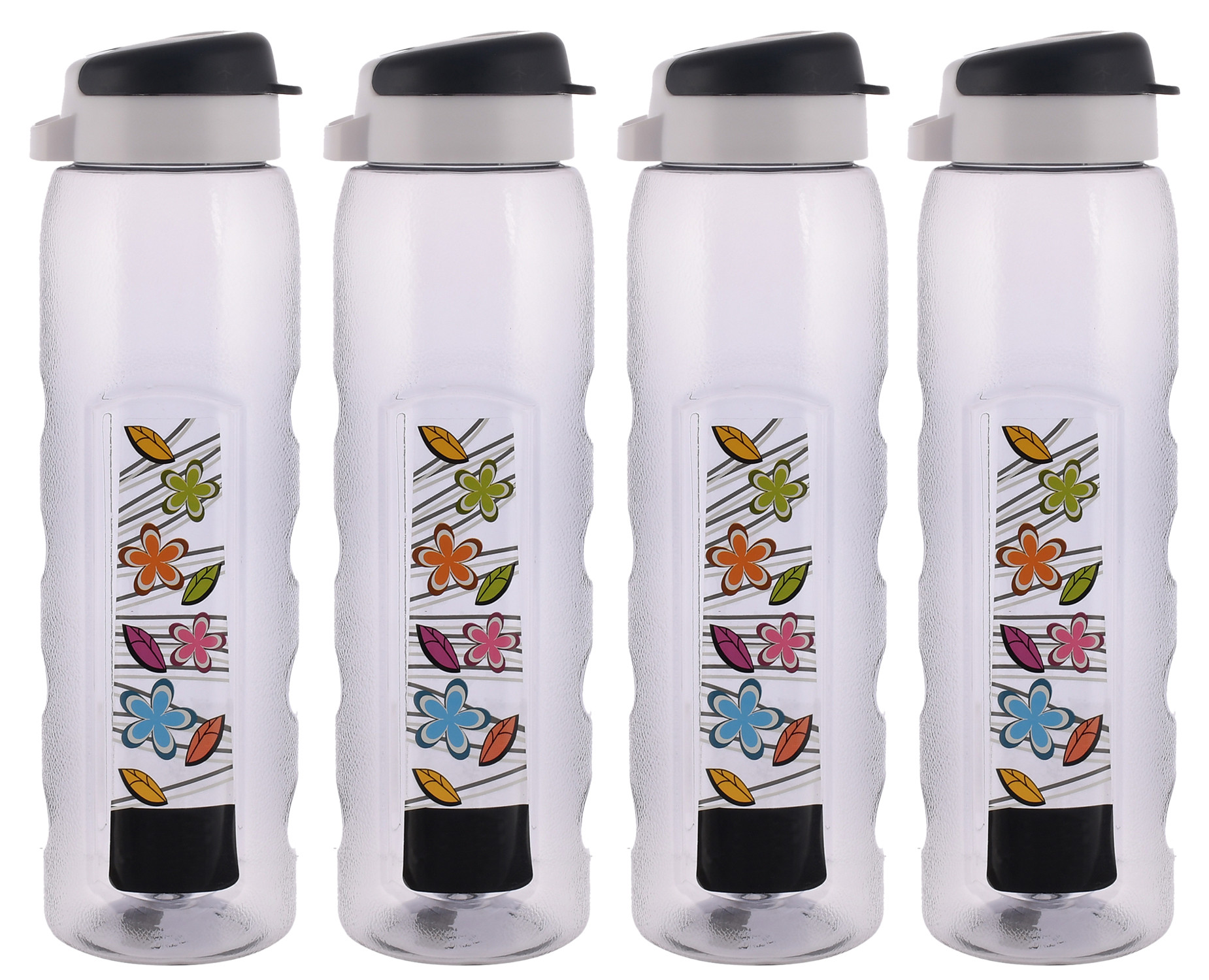Kuber Industries Unbreakable BPA & Leak Free Plastic Water Bottle With Sipper- 1 Litre,(Black)