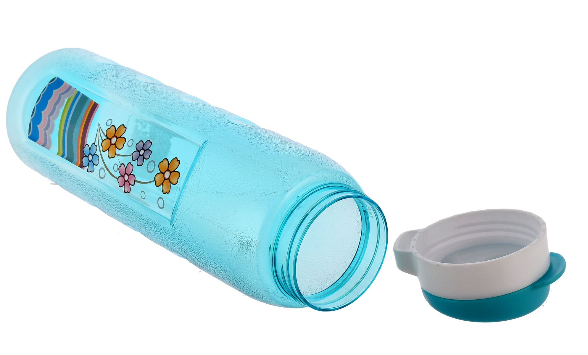 Kuber Industries Unbreakable BPA & Leak Free Plastic Water Bottle With Sipper-1 Litre, Pack of 4 (Green & Sky Blue)