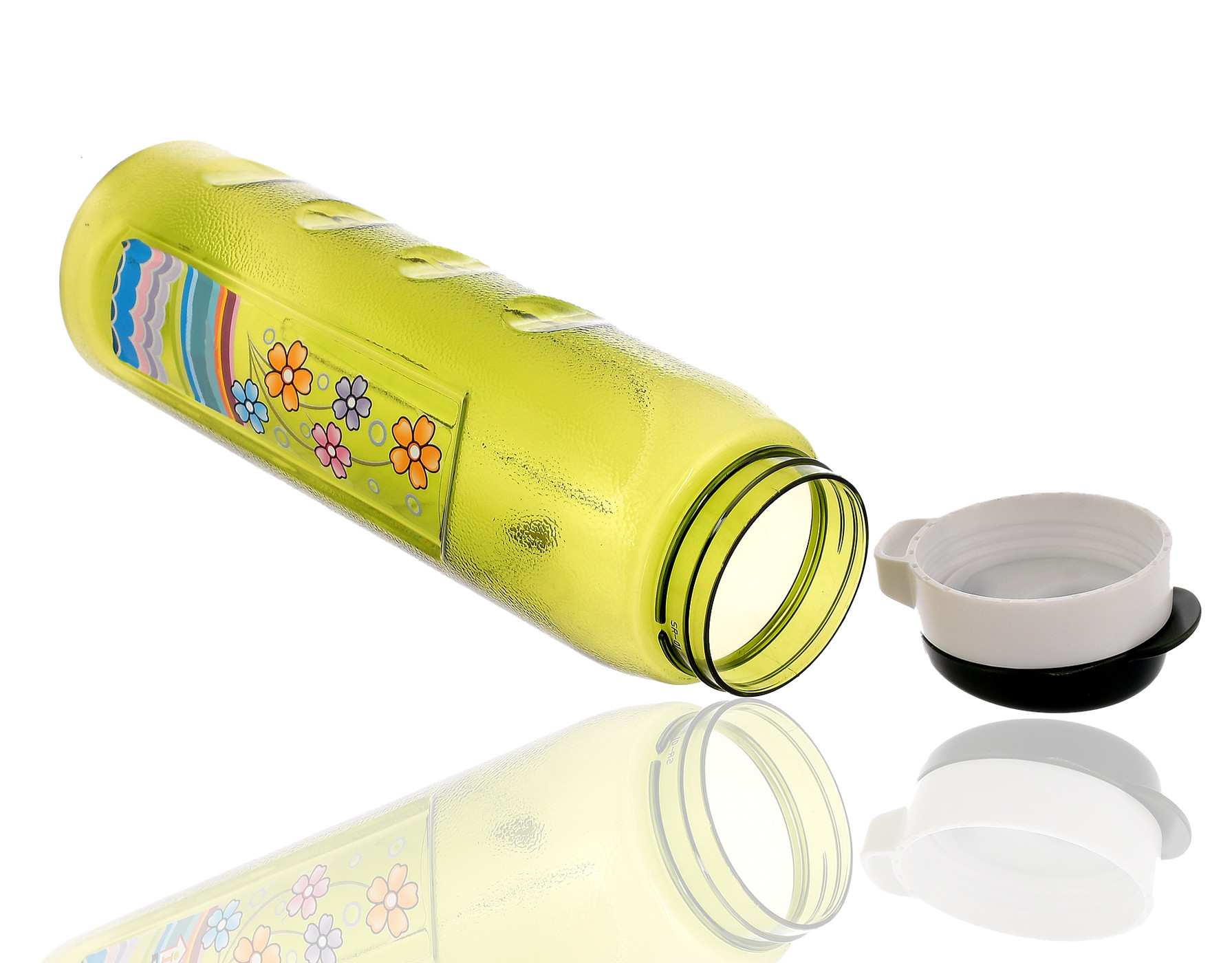 Kuber Industries Unbreakable BPA & Leak Free Plastic Water Bottle With Sipper-1 Litre, Pack of 4 (Pruple & Green)