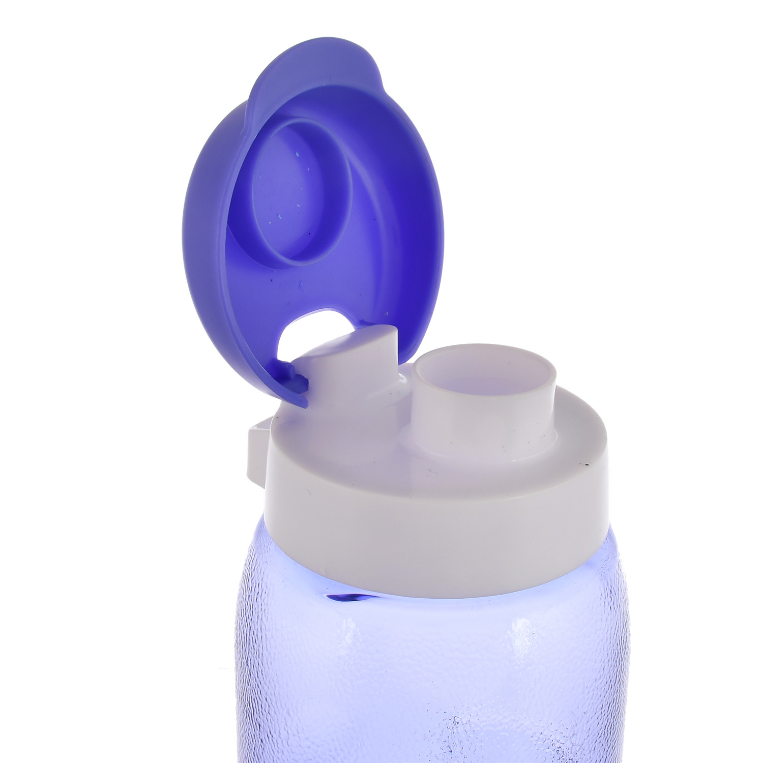 Kuber Industries Unbreakable BPA & Leak Free Plastic Water Bottle With Sipper-1 Litre, Pack of 4 (Pruple & Sky Blue)