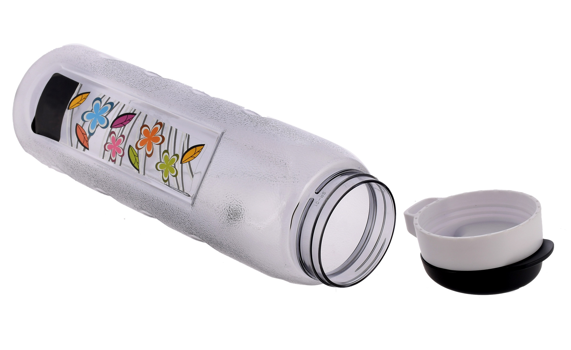 Kuber Industries Unbreakable BPA & Leak Free Plastic Water Bottle With Sipper-1 Litre, Pack of 4 (Pruple & Black)
