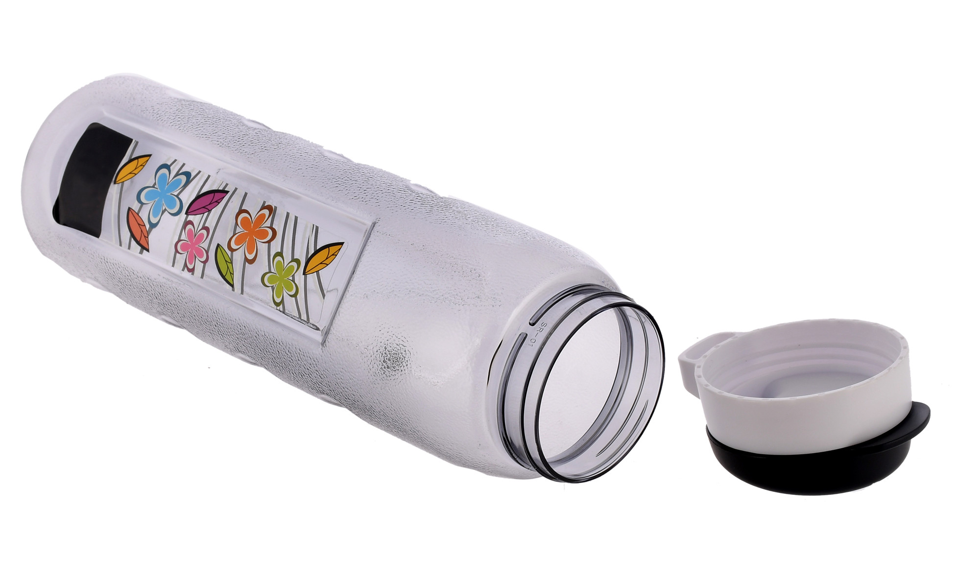 Kuber Industries Unbreakable BPA & Leak Free Plastic Water Bottle With Sipper-1 Litre, Pack of 6 (Pruple & Black)
