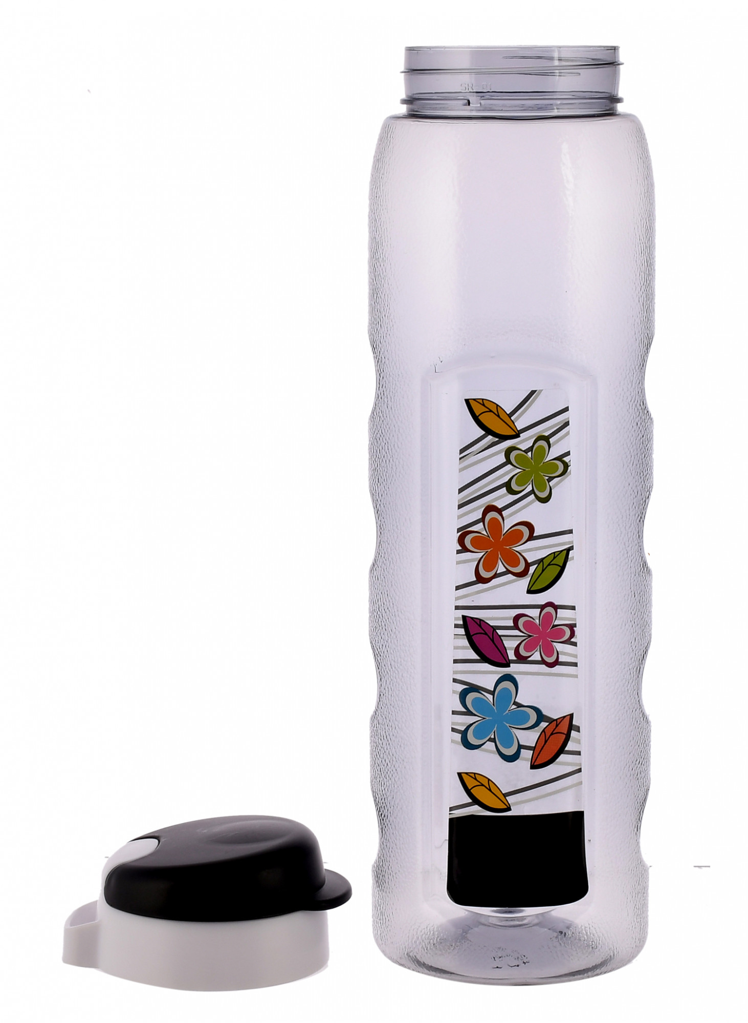 Kuber Industries Unbreakable BPA & Leak Free Plastic Water Bottle With Sipper-1 Litre, Pack of 6 (Pruple & Black)