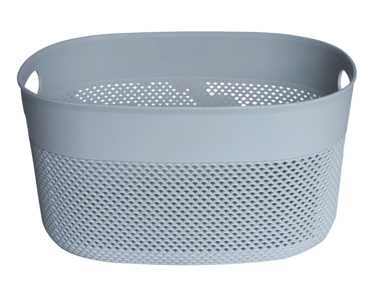 Kuber Industries Unbreakable Large Multipurpose Storage Baskets with lid|Design-Netted|Material-Plastic|Shape-Oval|Color-Grey