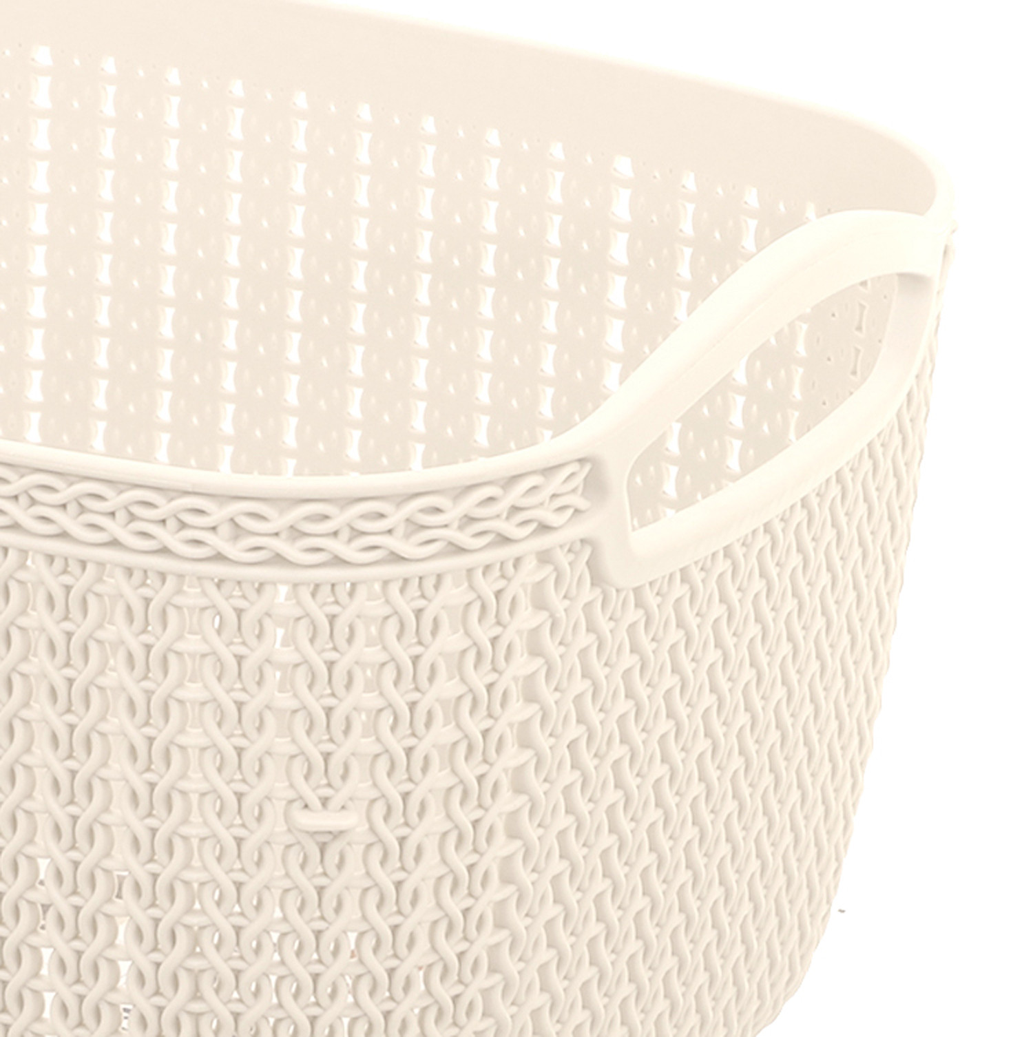 Kuber Industries Unbreakable Plastic 3 Pieces Multipurpose Large Size Flexible Storage Baskets / Fruit Vegetable Bathroom Stationary Home Basket with Handles (Brown & Cream & Grey) -CTKTC37857