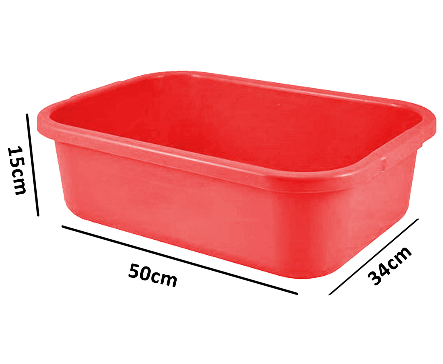Kuber Industries Unbreakable Plastic Big Size Multipurpose Desk Organizer,kitchenTray,Storage Basket/ Big Tray (Red)-KUBMART1580