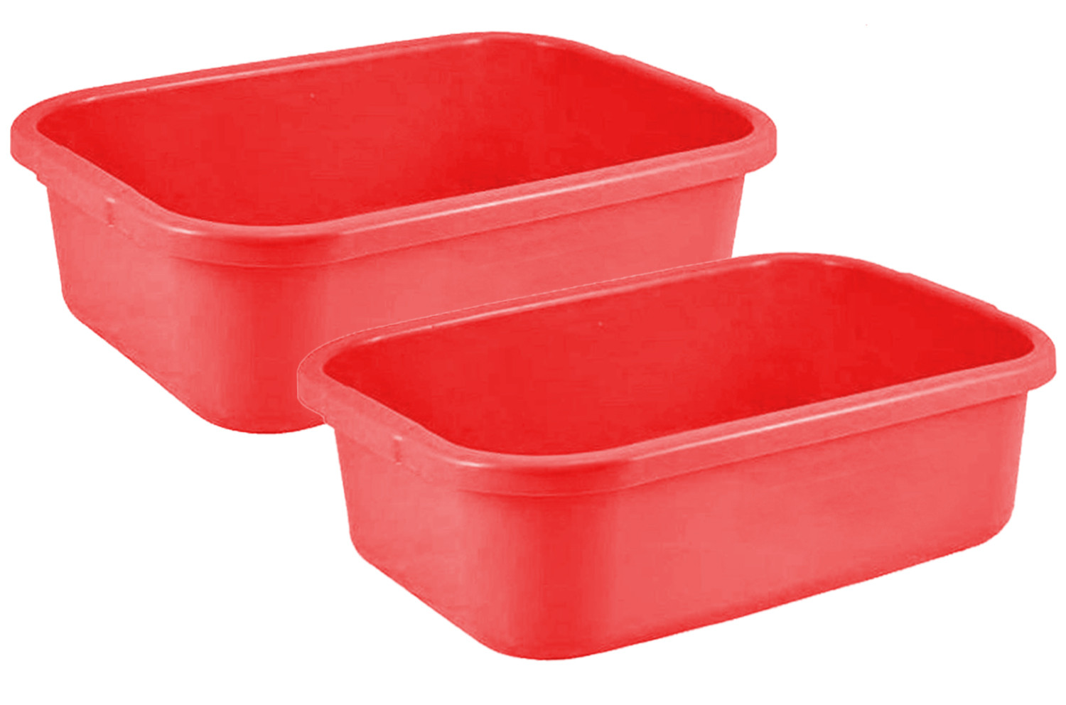 Kuber Industries Unbreakable Plastic Big Size Multipurpose Desk Organizer,kitchenTray,Storage Basket/ Big Tray (Red)-KUBMART1580