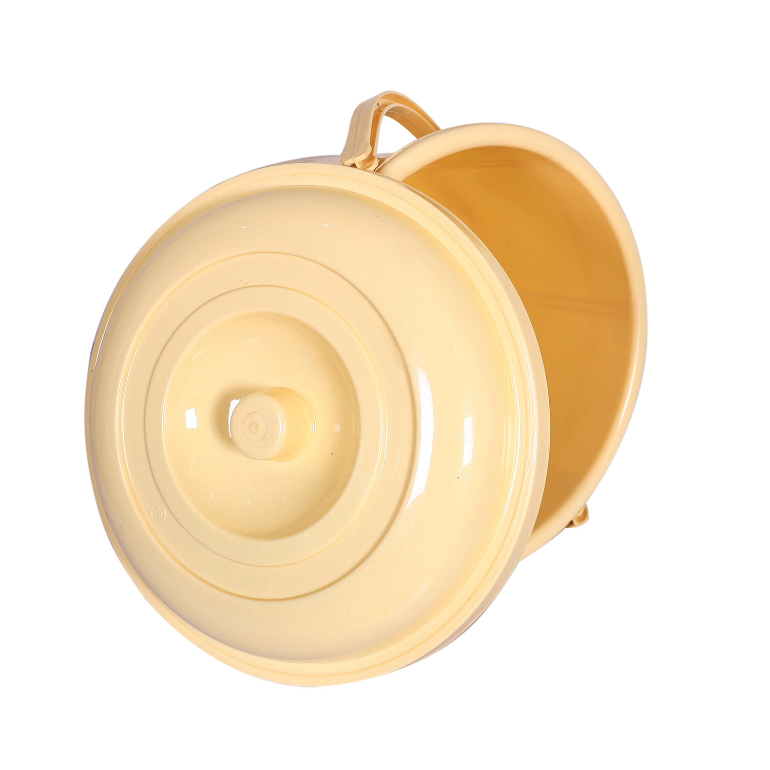 Kuber Industries Unbreakable Plastic Durable & Lightweight Strong Bathroom Bucket With Lid And Handle,13 Ltr.(Cream)