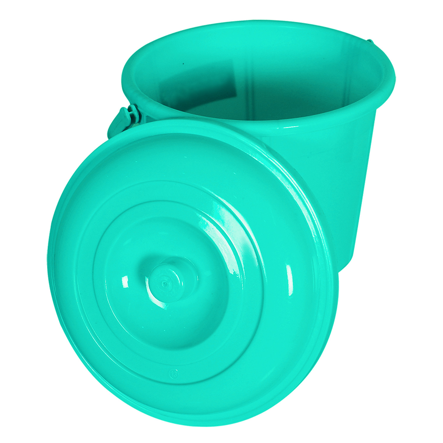 Kuber Industries Unbreakable Plastic Durable & Lightweight Strong Bathroom Bucket With Lid And Handle,13 Ltr. (Mint Green)