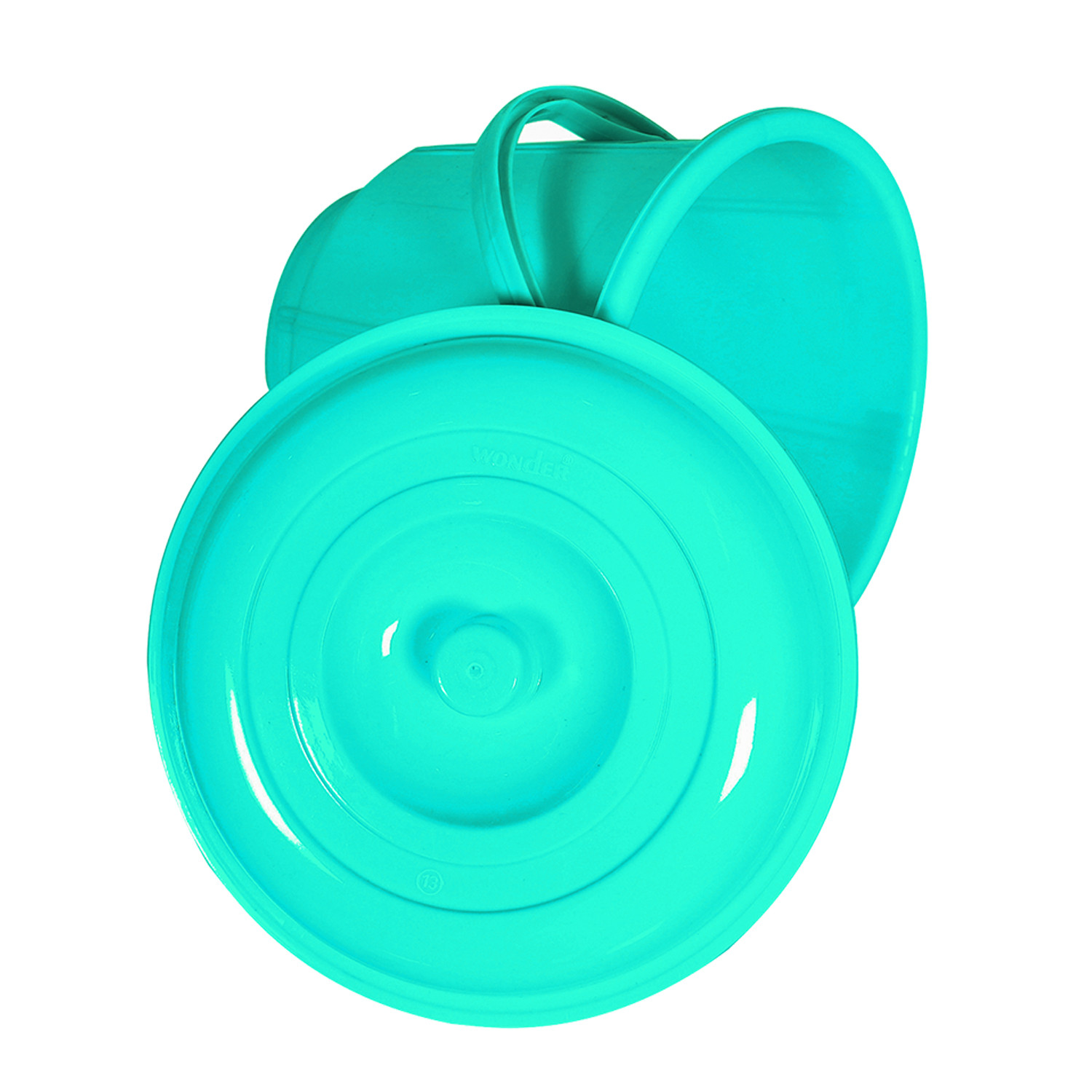 Kuber Industries Unbreakable Plastic Durable & Lightweight Strong Bathroom Bucket With Lid And Handle,13 Ltr. (Mint Green)