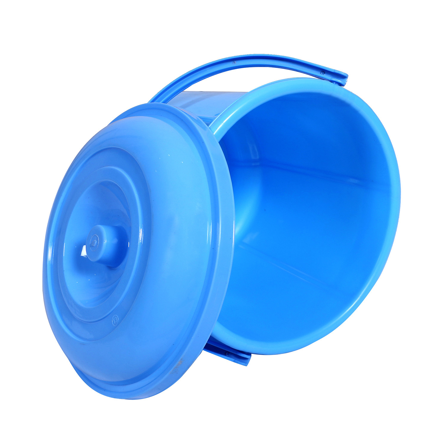 Kuber Industries Unbreakable Plastic Durable & Lightweight Strong Bathroom Bucket With Lid And Handle,13 Ltr. (Sky Blue)