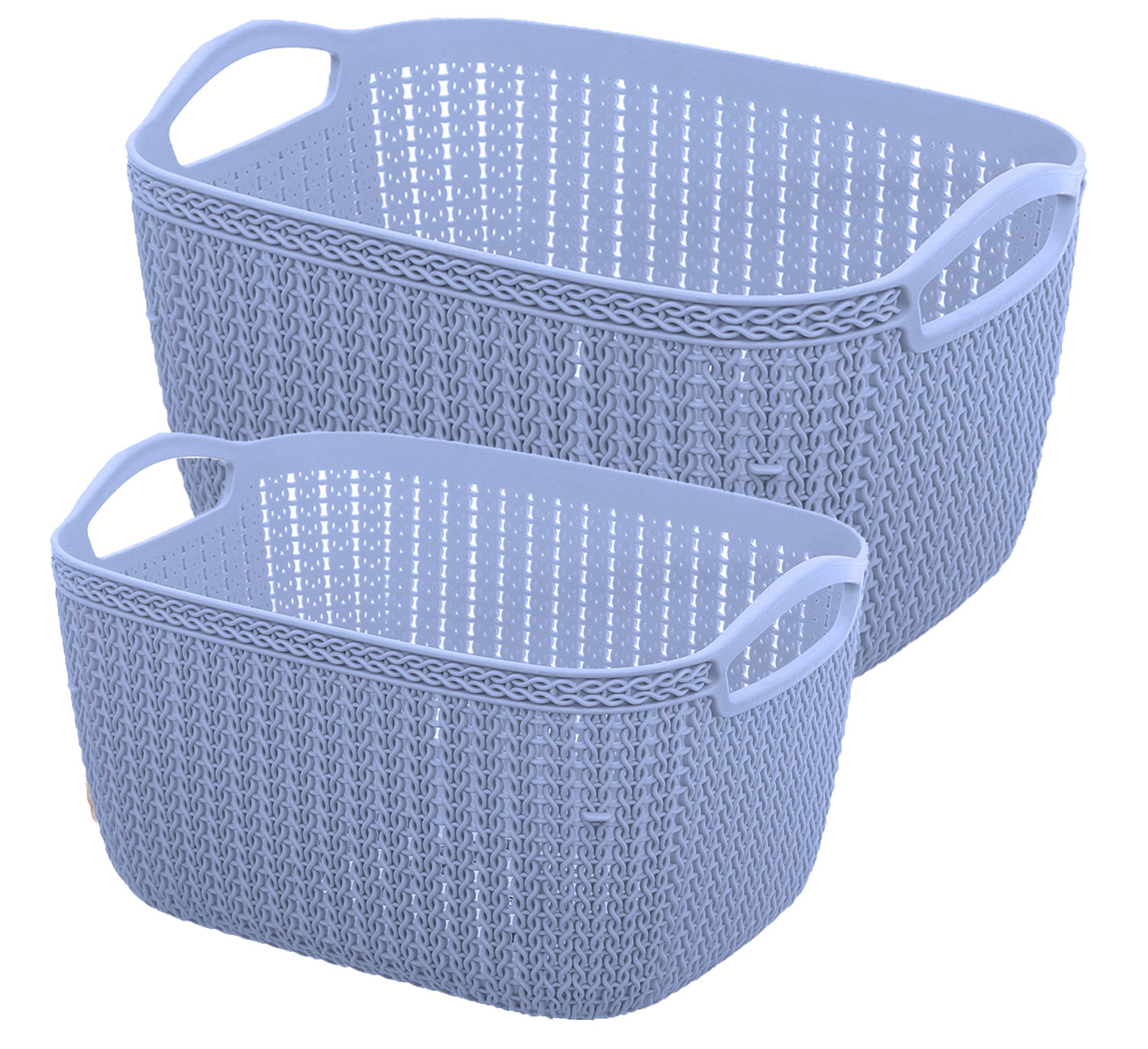 Kuber Industries Unbreakable Plastic Multipurpose Large And Medium Size Flexible Storage Baskets / Fruit Vegetable Bathroom Stationary Home Basket with Handles (Grey) -CTKTC39348