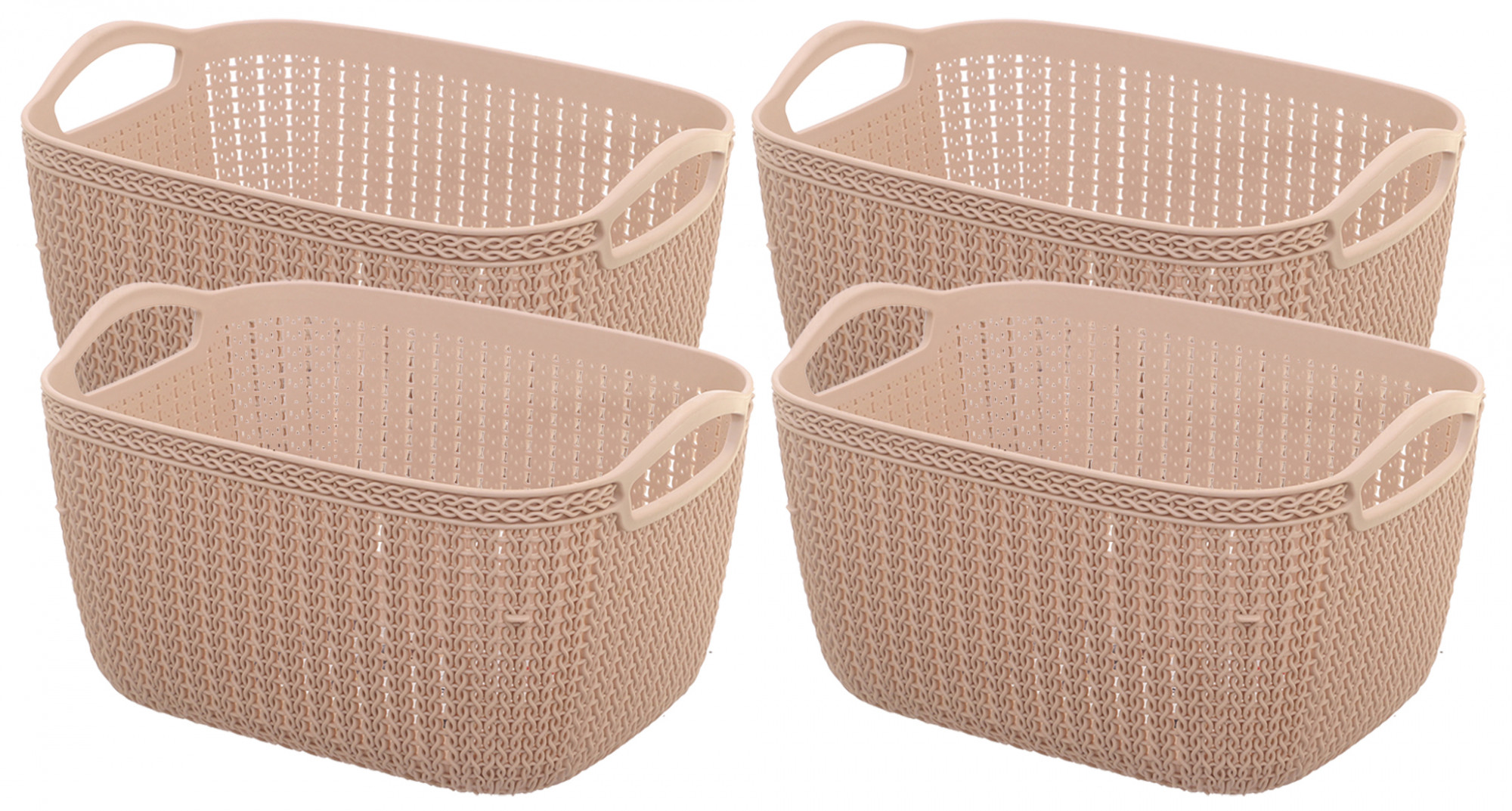 Kuber Industries Unbreakable Plastic Multipurpose Large Size Flexible Storage Baskets / Fruit Vegetable Bathroom Stationary Home Basket with Handles (Peach) -CTKTC37801