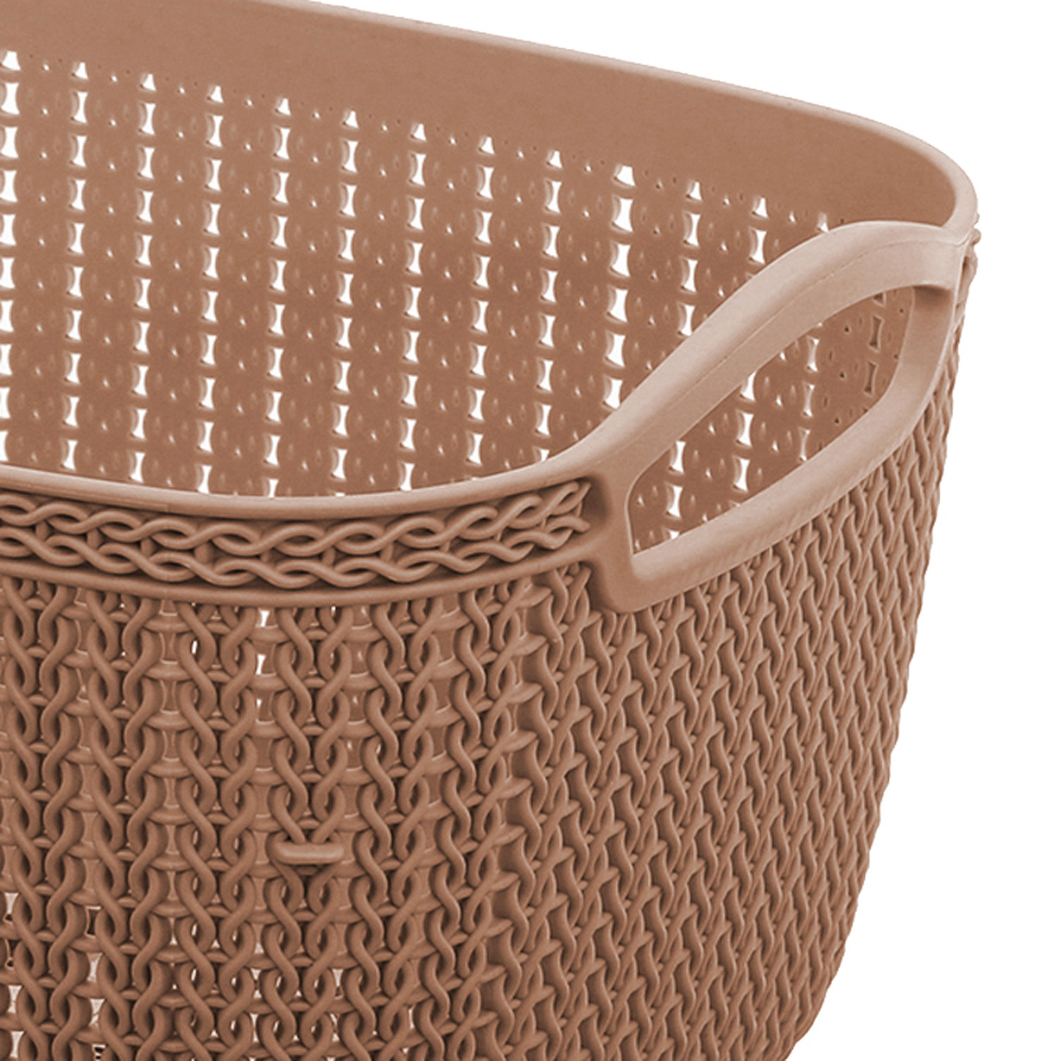 Kuber Industries Unbreakable Plastic Multipurpose Large Size Flexible Storage Baskets / Fruit Vegetable Bathroom Stationary Home Basket with Handles (Brown) -CTKTC37811