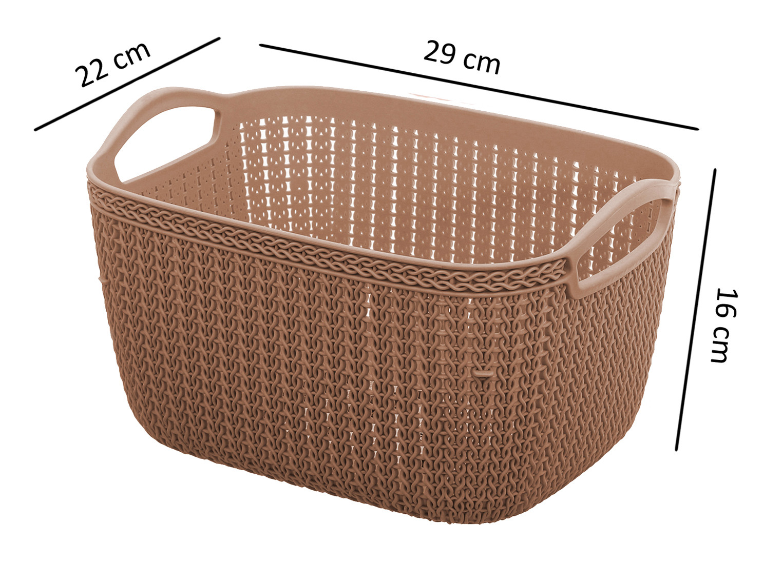 Kuber Industries Unbreakable Plastic Multipurpose Large Size Flexible Storage Baskets / Fruit Vegetable Bathroom Stationary Home Basket with Handles (Brown) -CTKTC37811