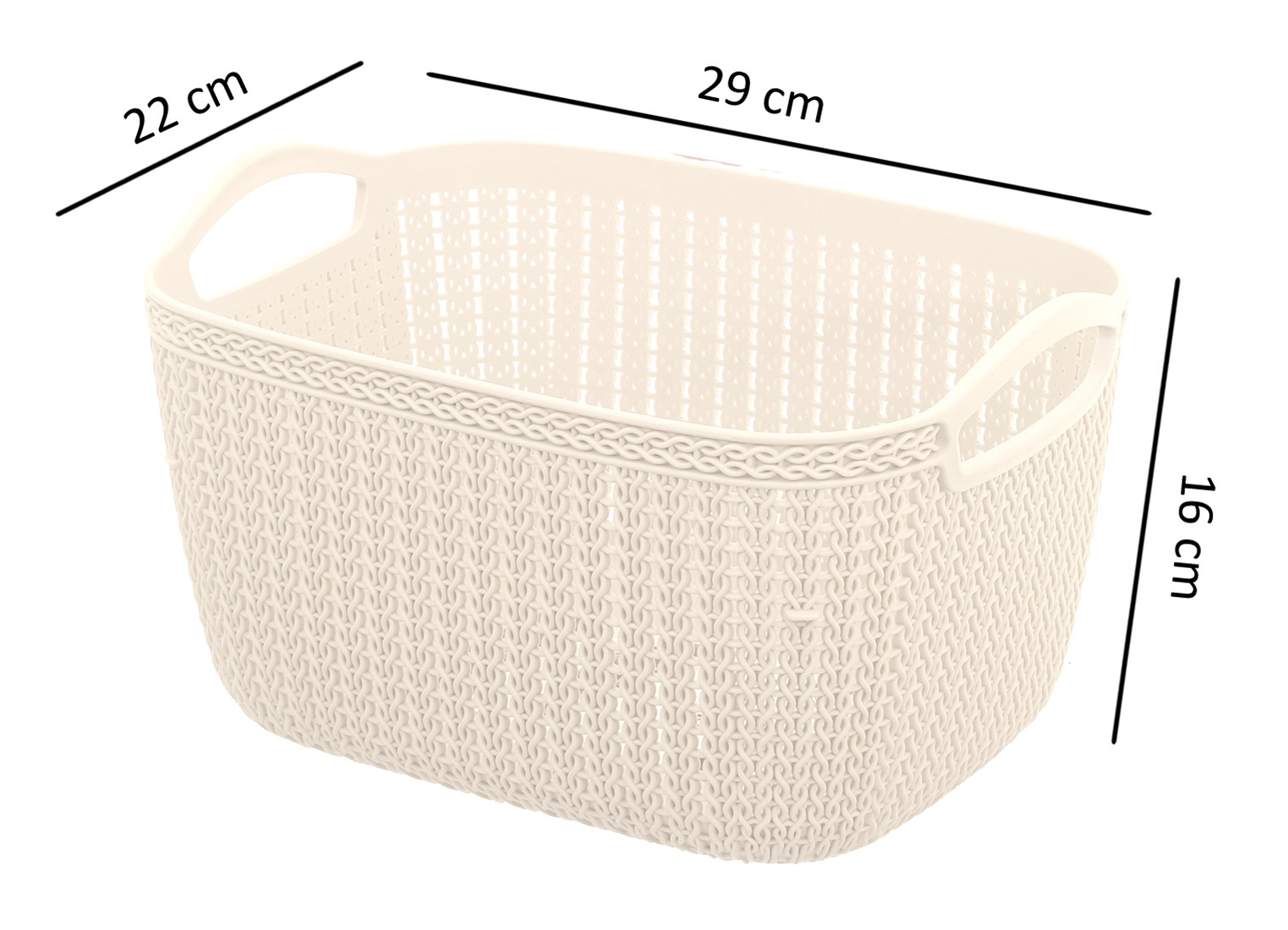 Kuber Industries Unbreakable Plastic Multipurpose Large Size Flexible Storage Baskets / Fruit Vegetable Bathroom Stationary Home Basket with Handles (Cream) -CTKTC37821