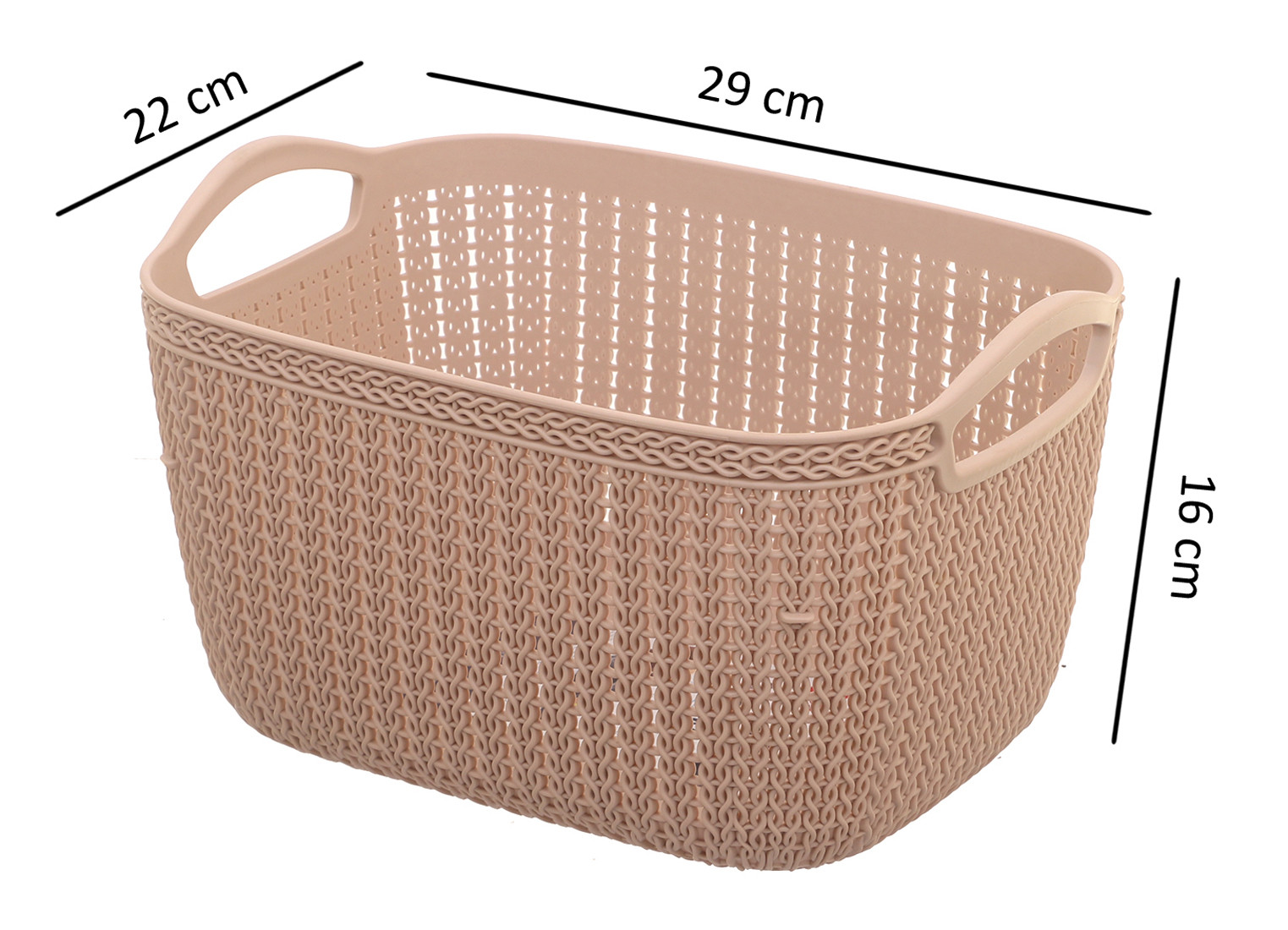 Kuber Industries Unbreakable Plastic Multipurpose Large Size Flexible Storage Baskets / Fruit Vegetable Bathroom Stationary Home Basket with Handles (Peach & Cream) -CTKTC37843
