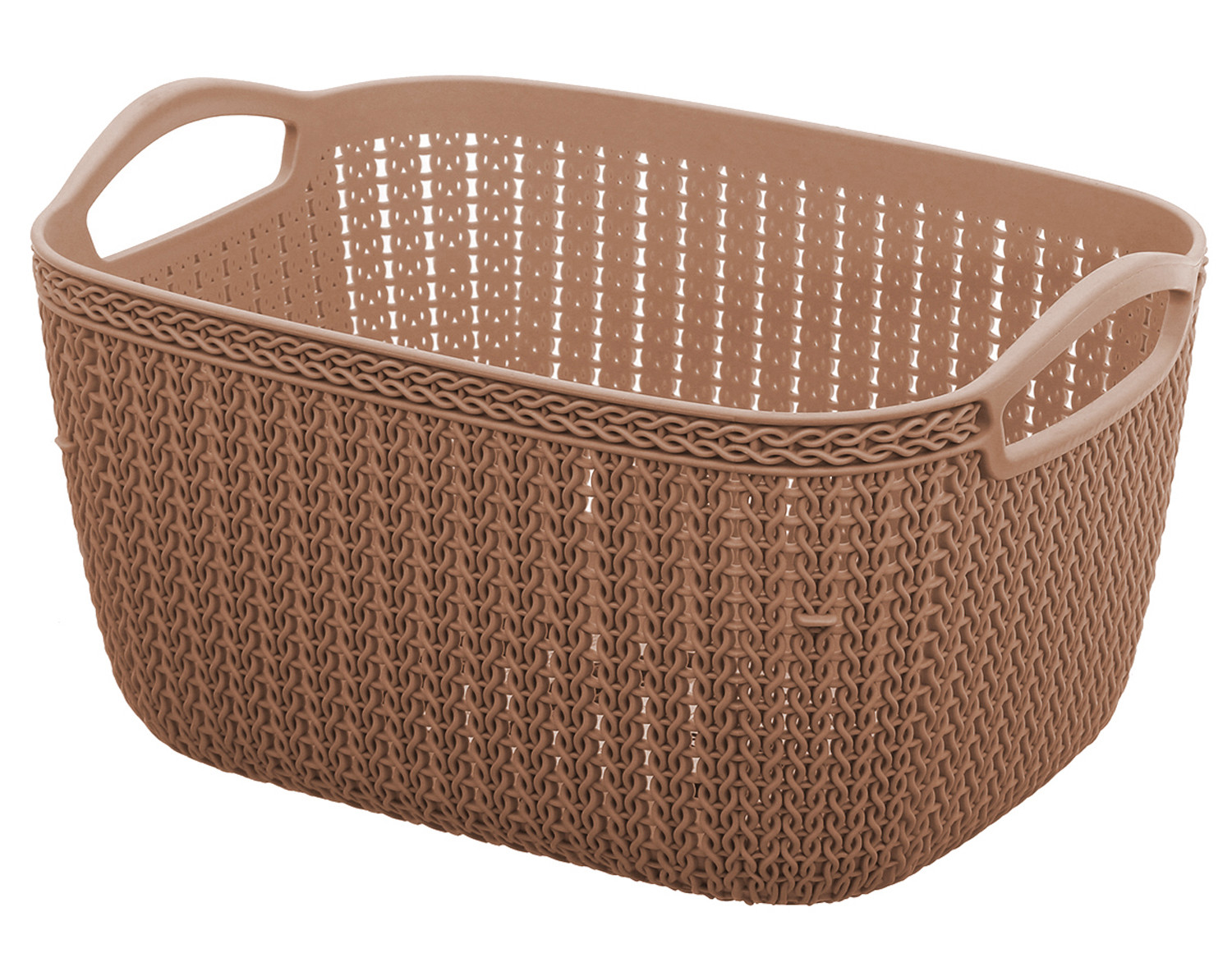 Kuber Industries Unbreakable Plastic Multipurpose Large Size Flexible Storage Baskets / Fruit Vegetable Bathroom Stationary Home Basket with Handles (Brown & Grey) -CTKTC37849