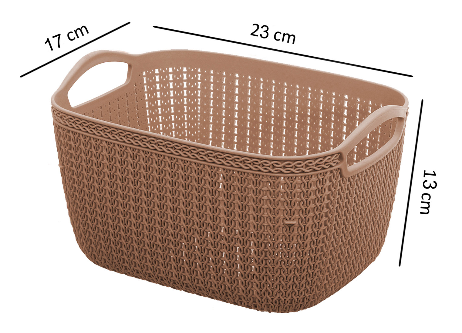 Kuber Industries Unbreakable Plastic Multipurpose Medium Size Flexible Storage Baskets / Fruit Vegetable Bathroom Stationary Home Basket with Handles (Brown) -CTKTC39043