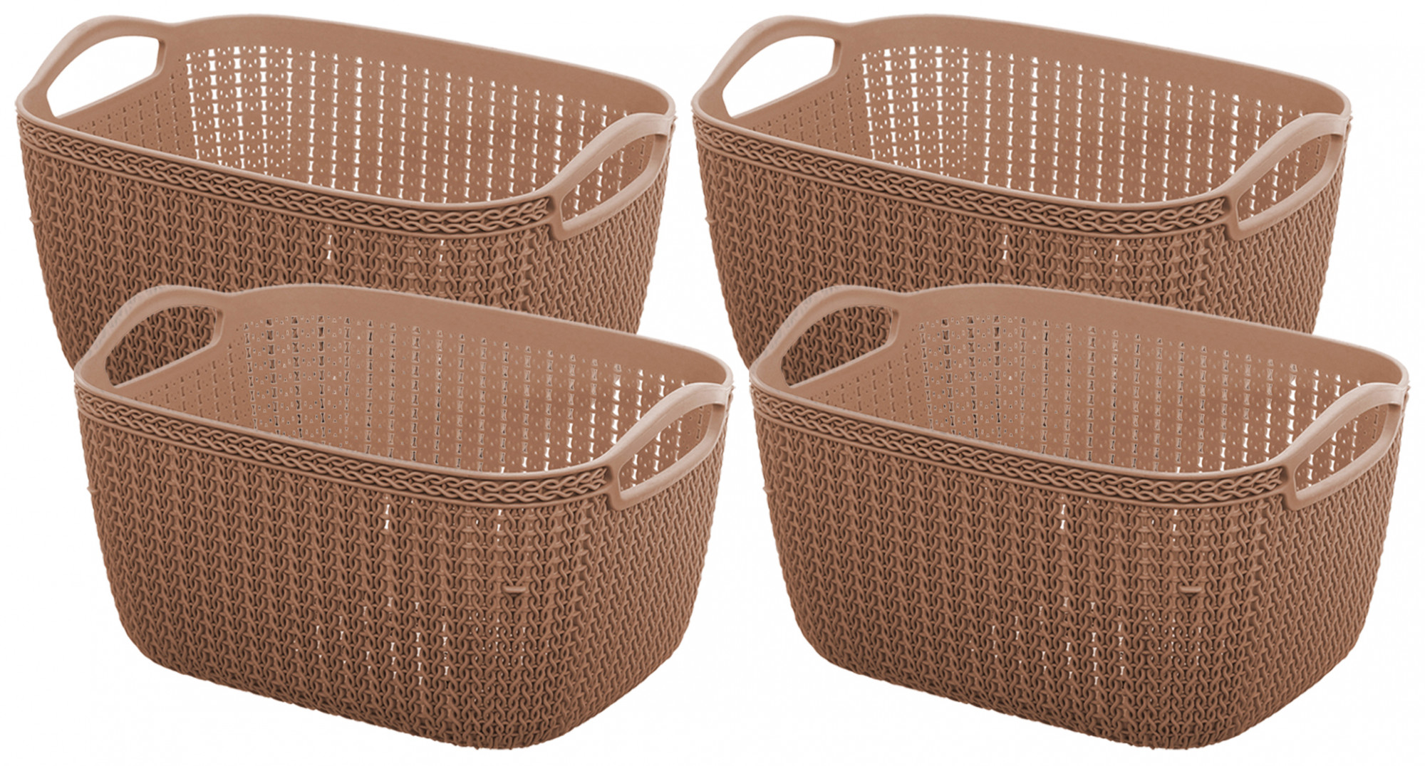 Kuber Industries Unbreakable Plastic Multipurpose Medium Size Flexible Storage Baskets / Fruit Vegetable Bathroom Stationary Home Basket with Handles (Brown) -CTKTC39043