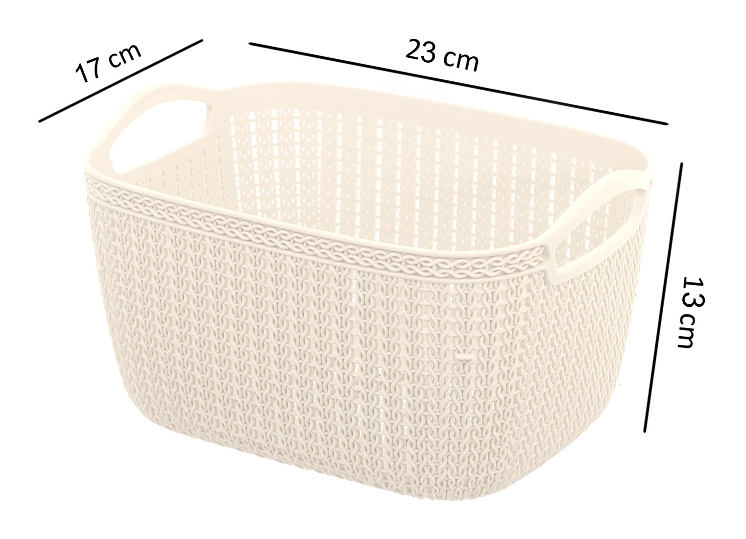 Kuber Industries Unbreakable Plastic Multipurpose Medium Size Flexible Storage Baskets / Fruit Vegetable Bathroom Stationary Home Basket with Handles (Cream) -CTKTC39053