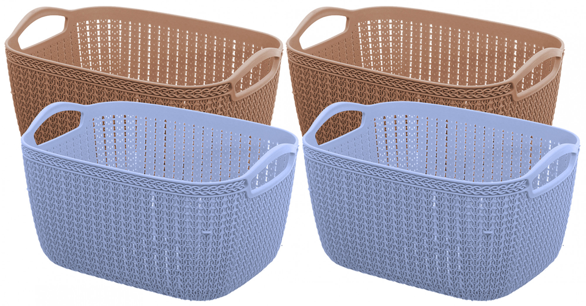 Kuber Industries Unbreakable Plastic Multipurpose Medium Size Flexible Storage Baskets / Fruit Vegetable Bathroom Stationary Home Basket with Handles (Brown & Grey) -CTKTC39081