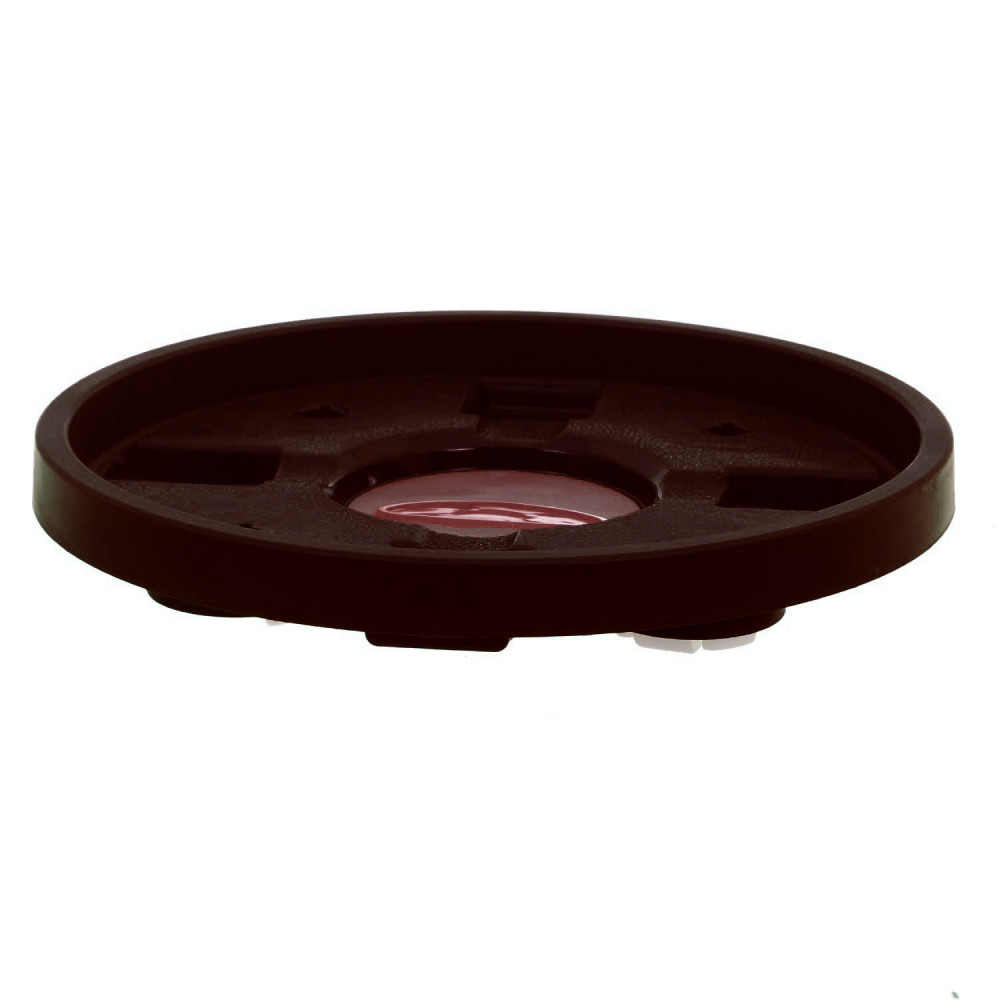 Kuber Industries Unbreakable Plastic Round Shape Gas Cylinder Stand |Cylinder Trolley With Wheels (Brown)