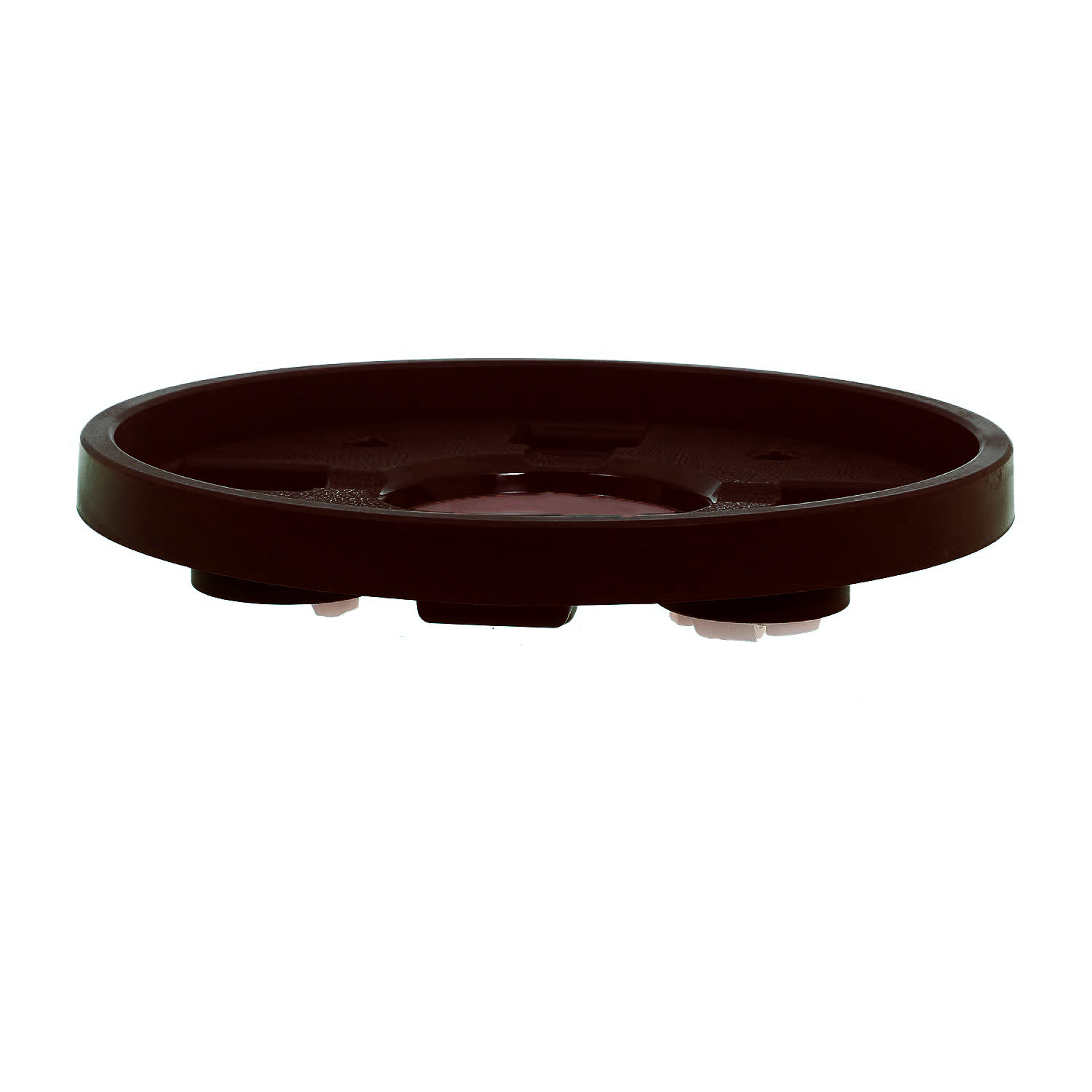 Kuber Industries Unbreakable Plastic Round Shape Gas Cylinder Stand |Cylinder Trolley With Wheels (Brown)