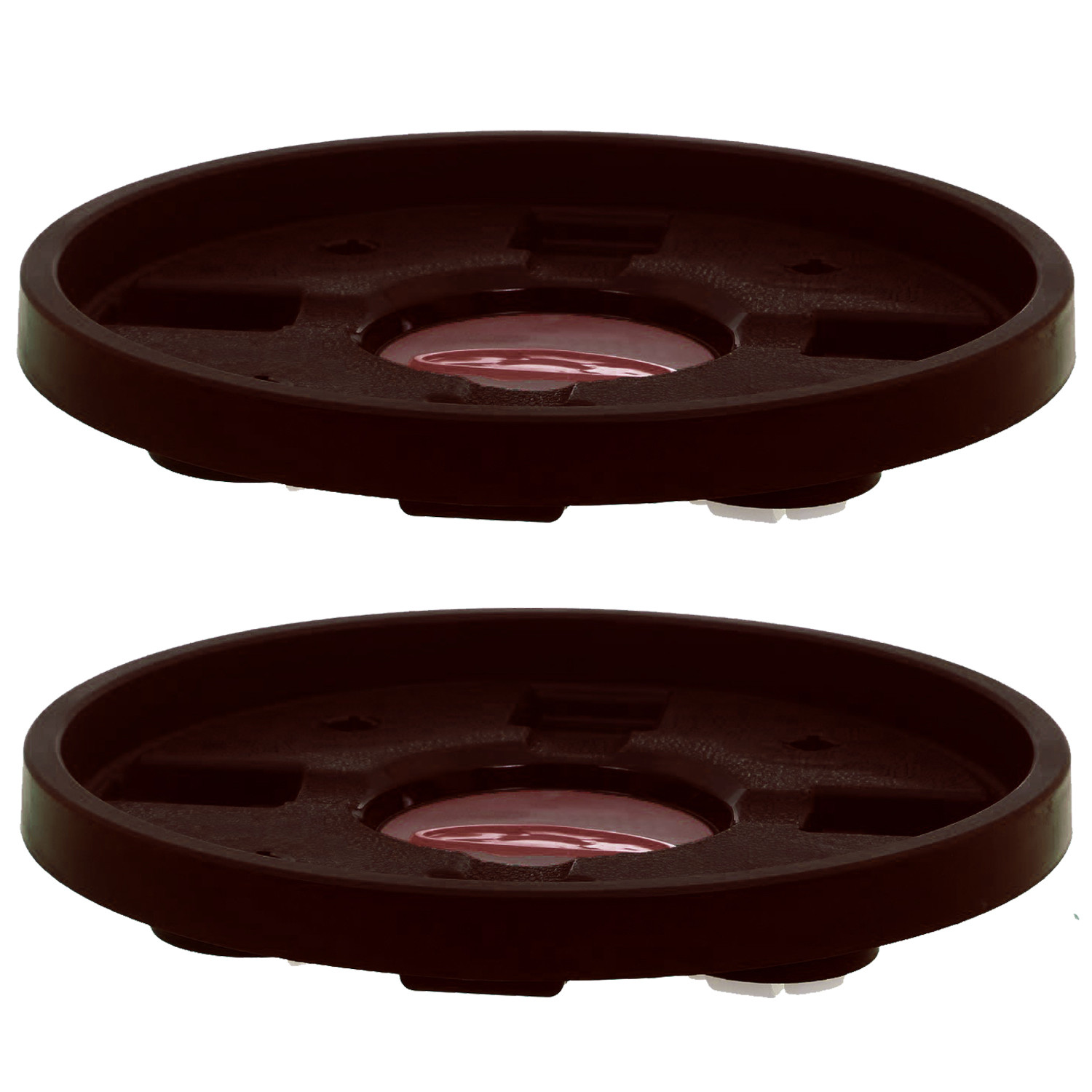 Kuber Industries Unbreakable Plastic Round Shape Gas Cylinder Stand |Cylinder Trolley With Wheels (Brown)